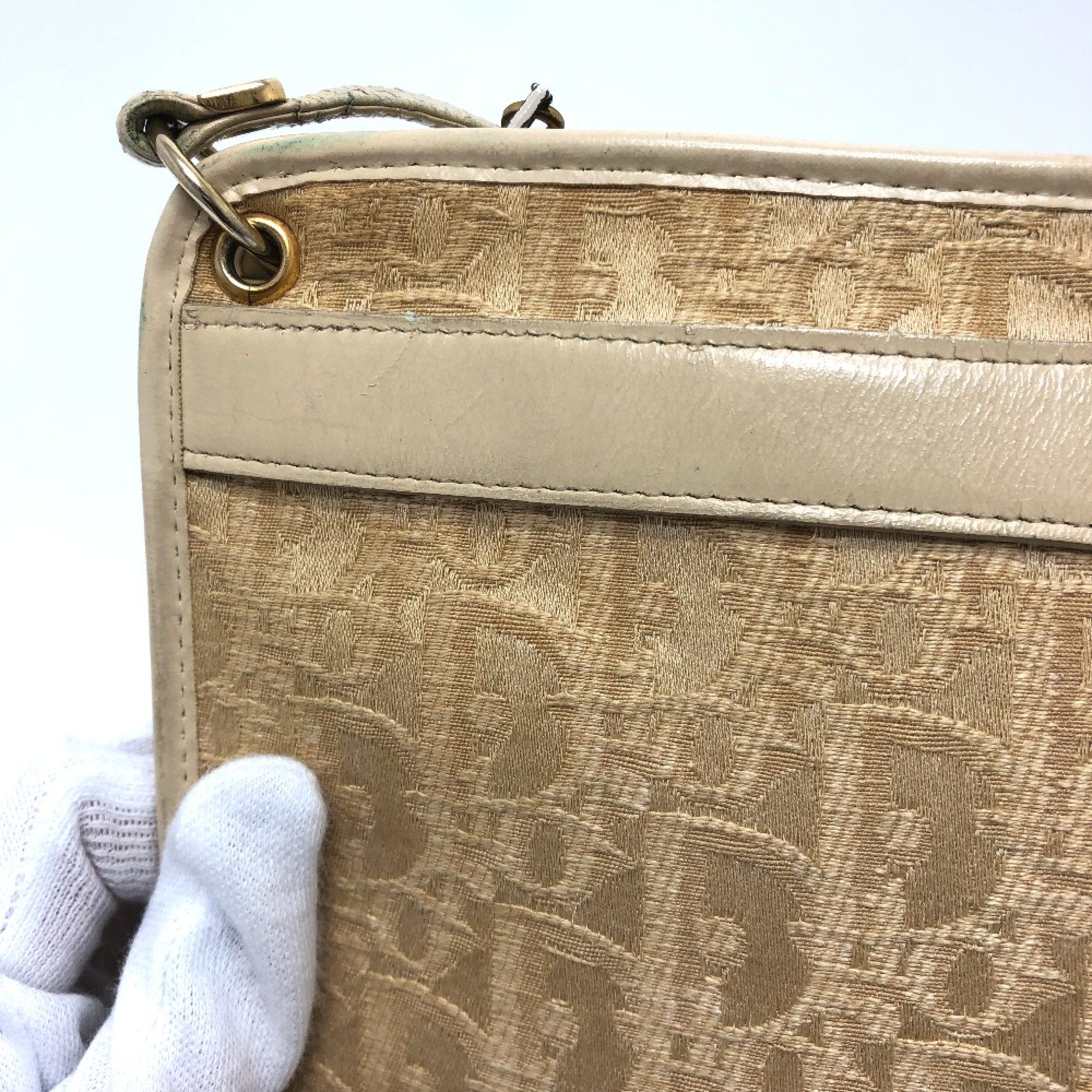 Christian Dior Beige Cloth Shoulder Bag ()