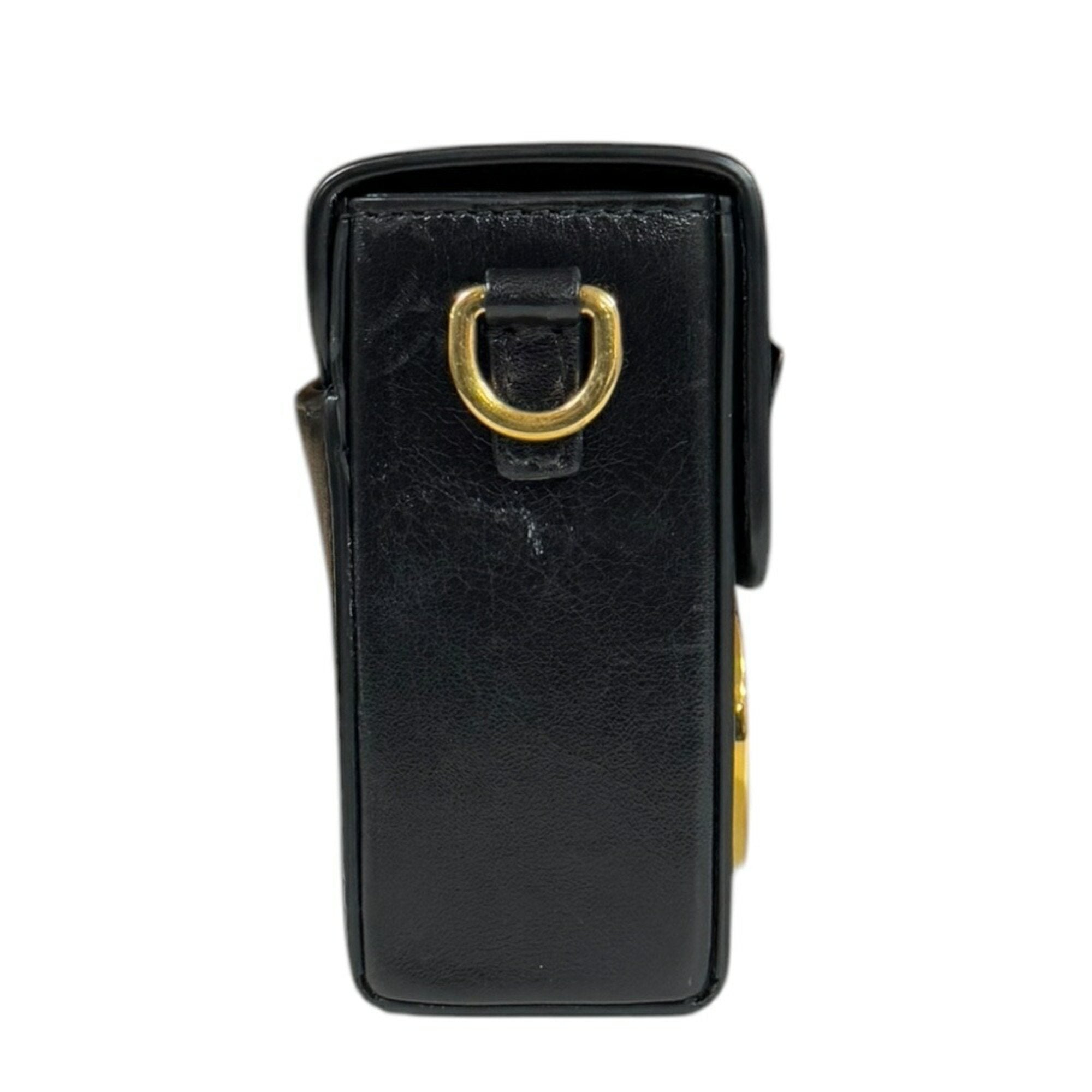 Christian Dior Black Leather Shoulder Bag ()