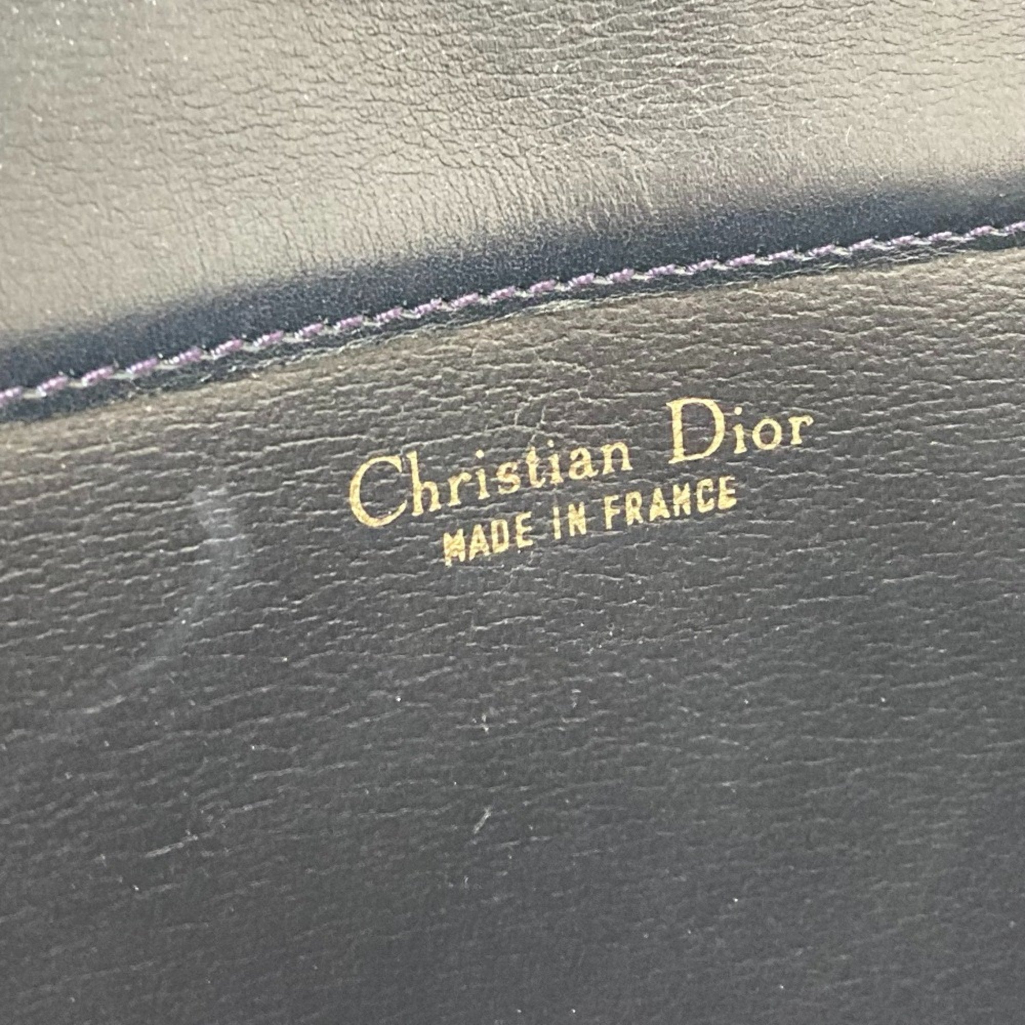 Christian Dior Navy Leather Shoulder Bag ()