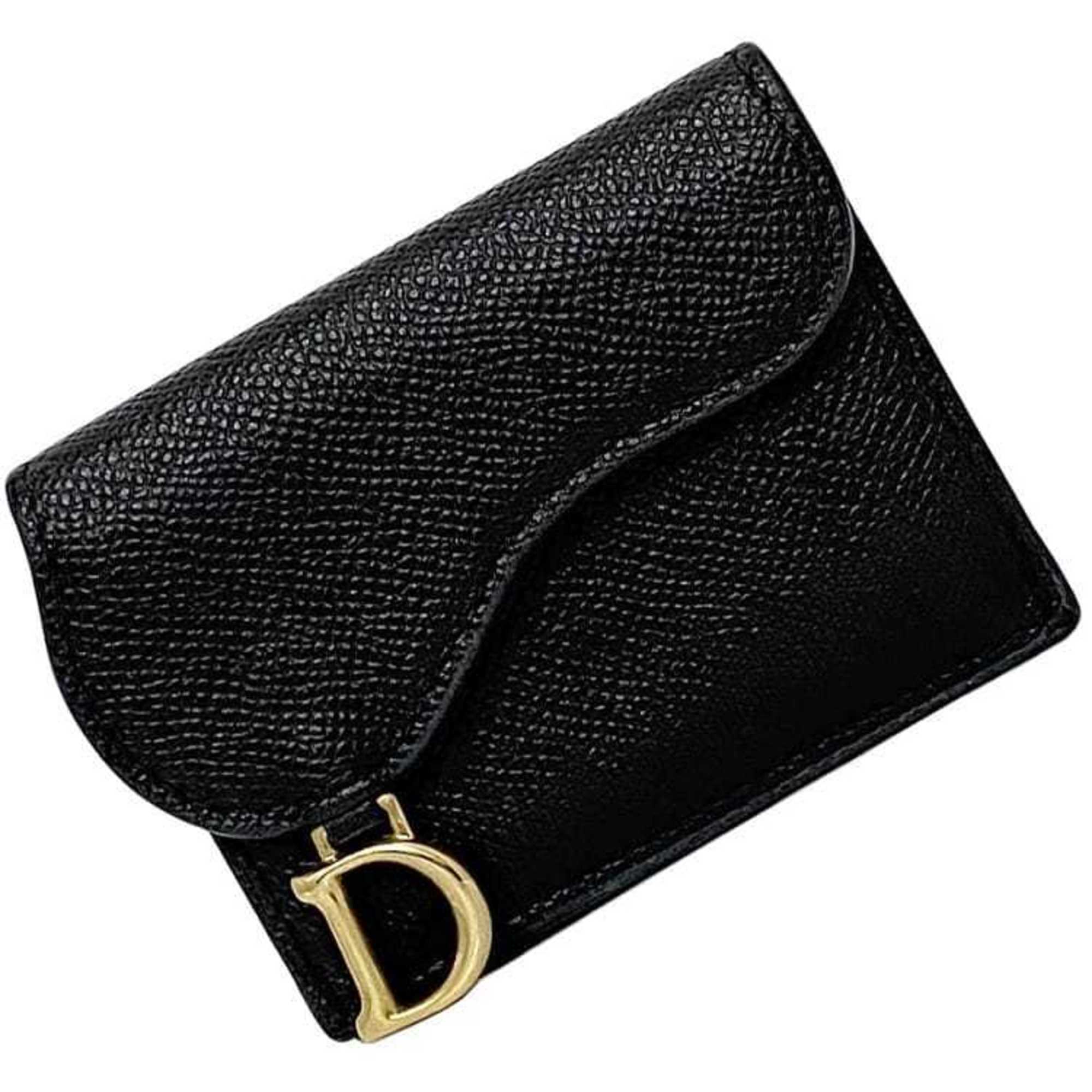 Christian Dior Black Leather Wallet (Tri-Fold) ()