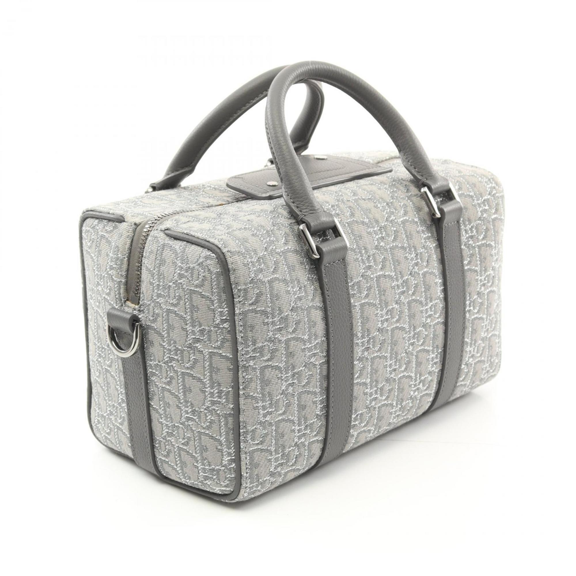 Christian Dior Gray Canvas Leather Handbag ()
