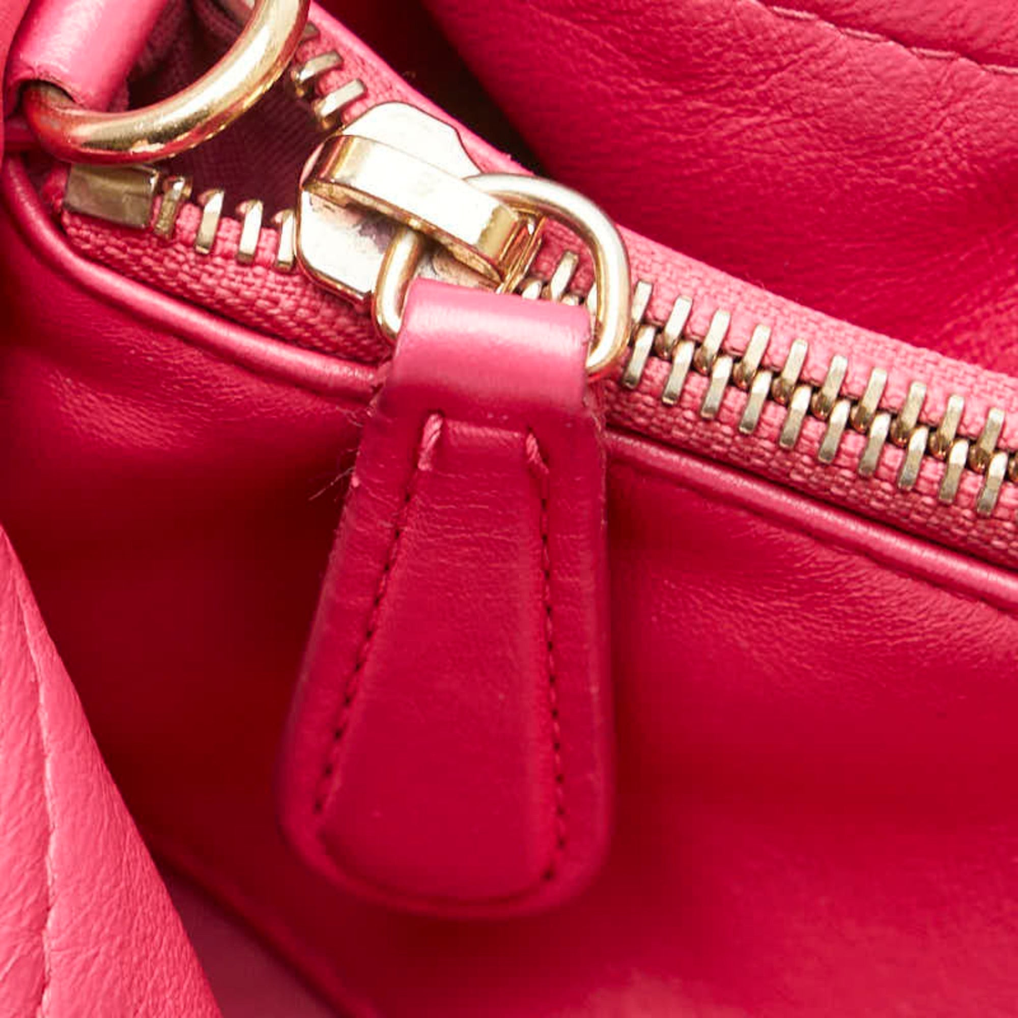 Christian Dior Pink Leather Handbag Shoulder Bag ()