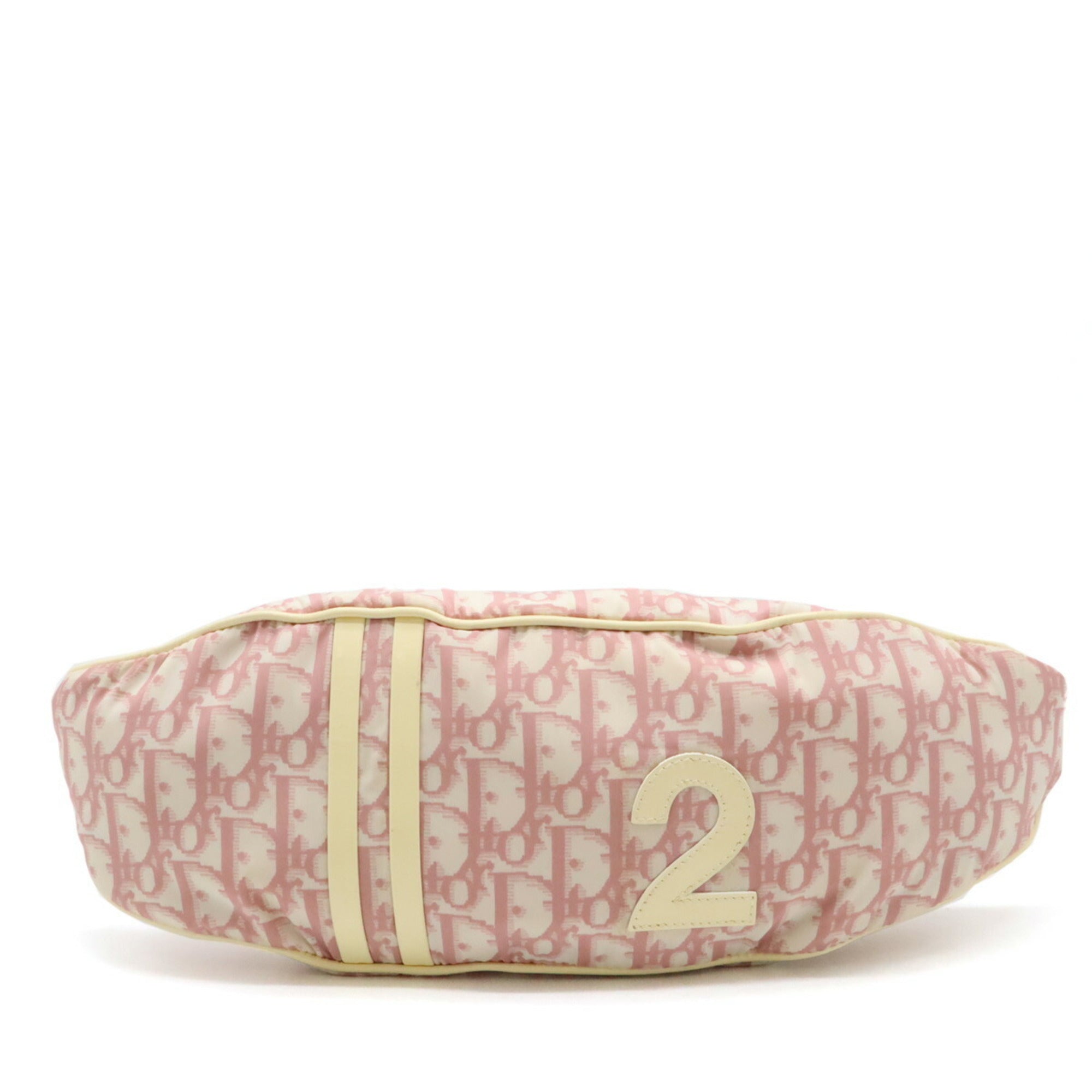 Christian Dior Pink White Nylon Patent Leather Fanny Pack Pouch ()