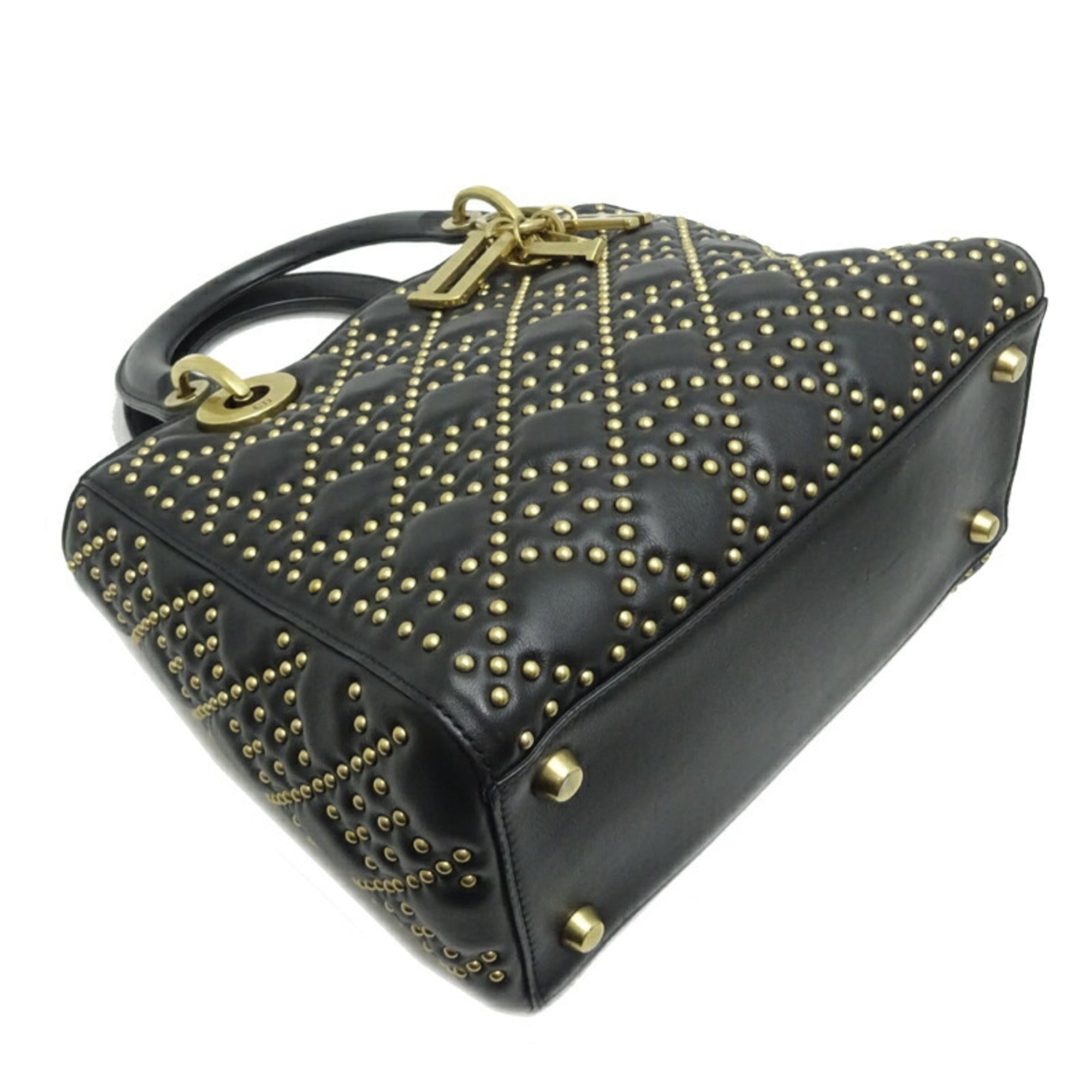 Christian Dior Lady Dior Black Leather Handbag ()