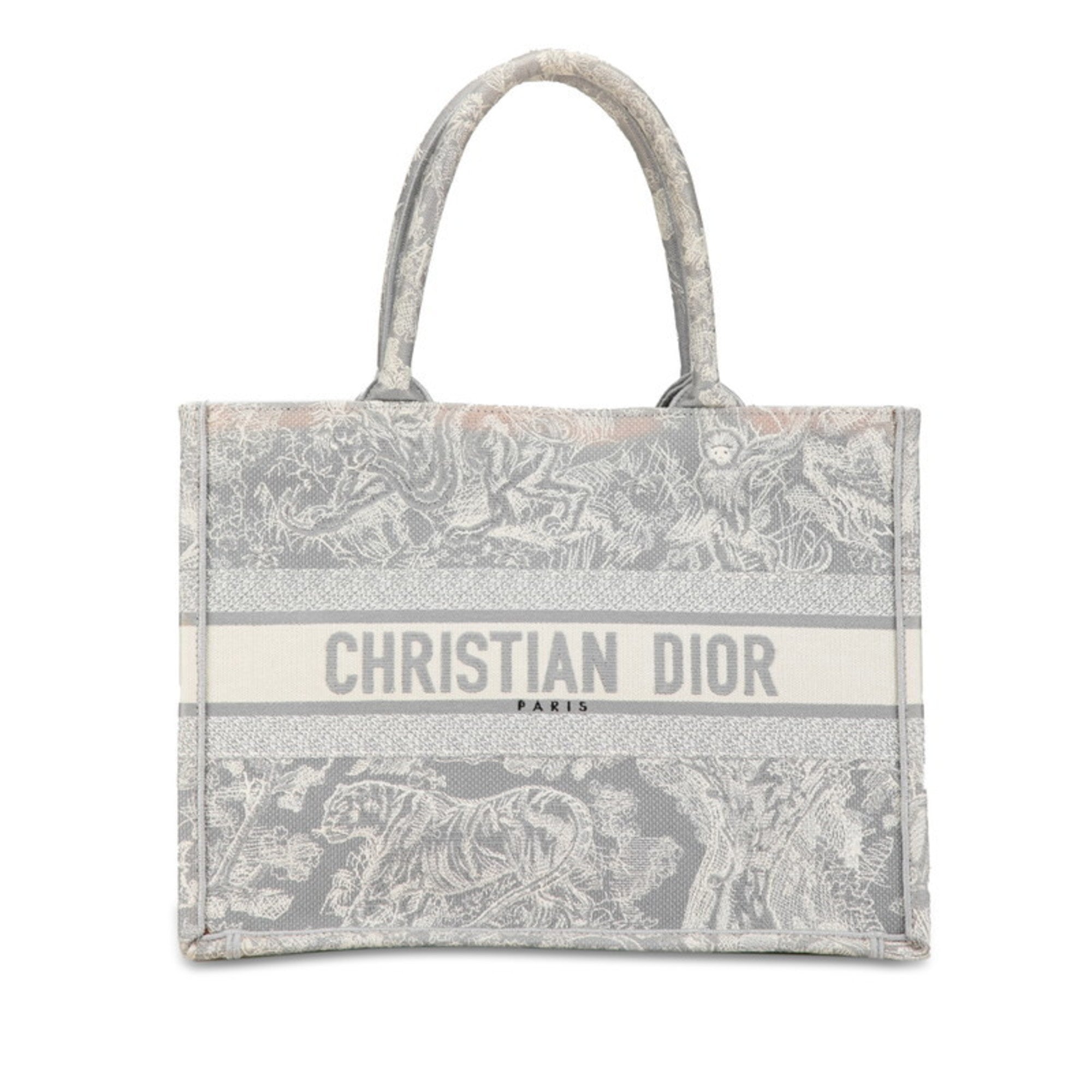 Christian Dior Trotter Gray Canvas Handbag Pochette Pouch Tote Bag ()