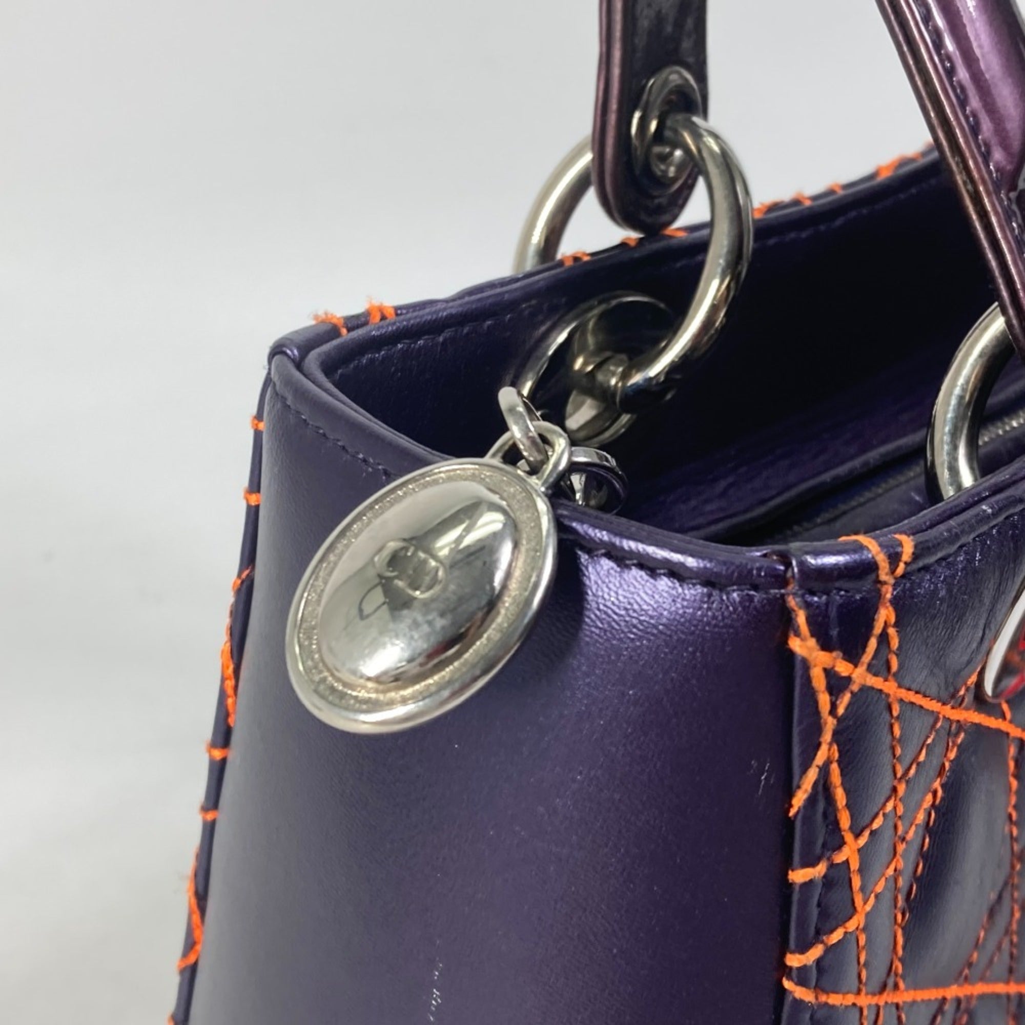 Christian Dior Purple Leather Handbag ()