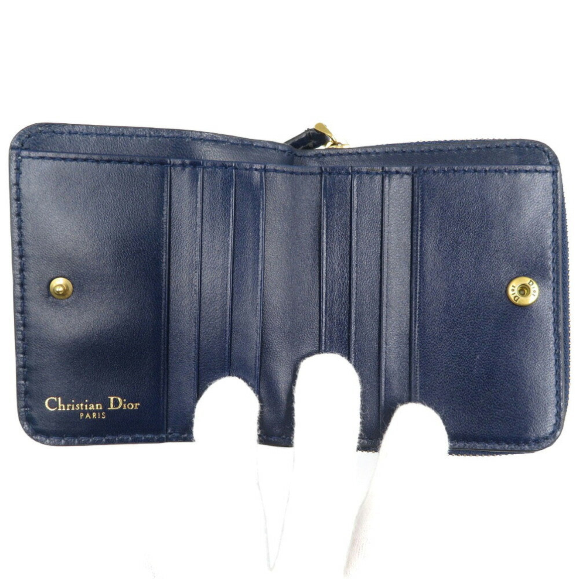 Christian Dior Navy Leather Wallet (Bi-Fold) ()