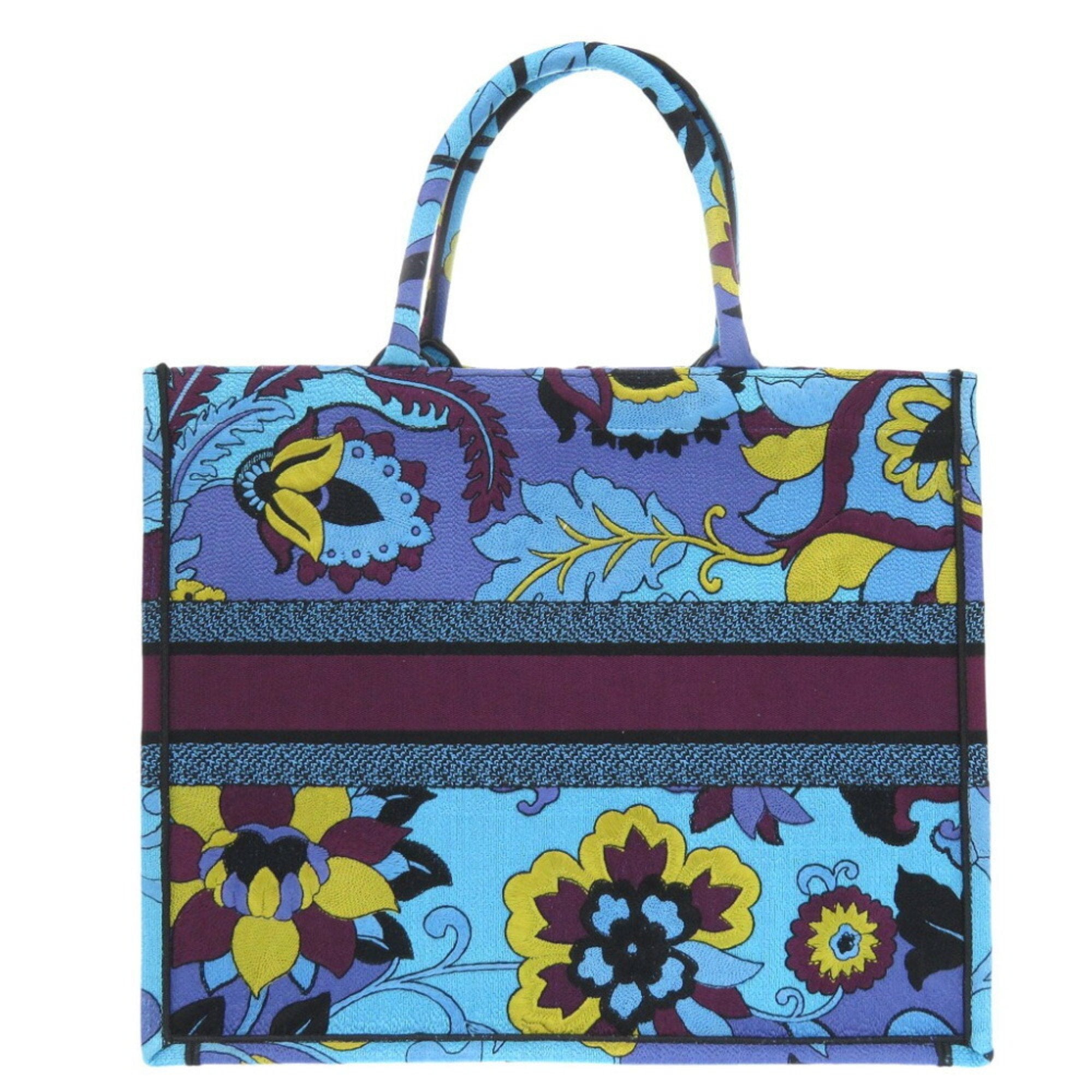 Christian Dior Blue Purple Canvas Tote Bag ()