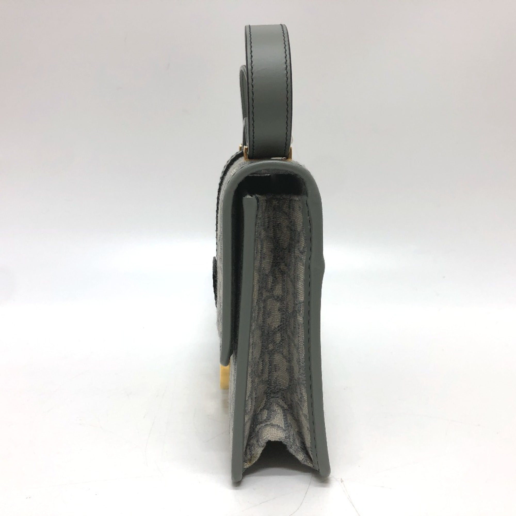 Christian Dior Gray Leather Shoulder Bag ()