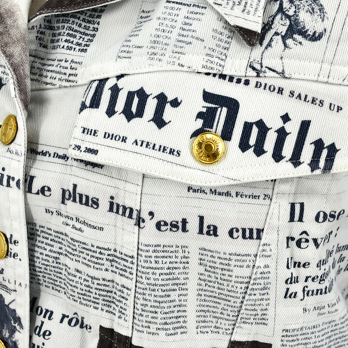 Christian Dior Fall 2000 Newspaper Jacket White