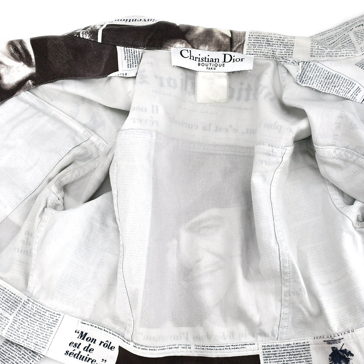 Christian Dior Fall 2000 Newspaper Jacket White