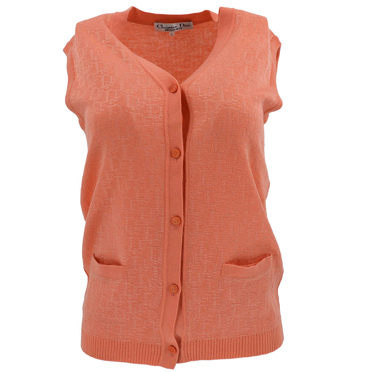 Christian Dior 1980s Trotter-jacquard V-neck vest #L