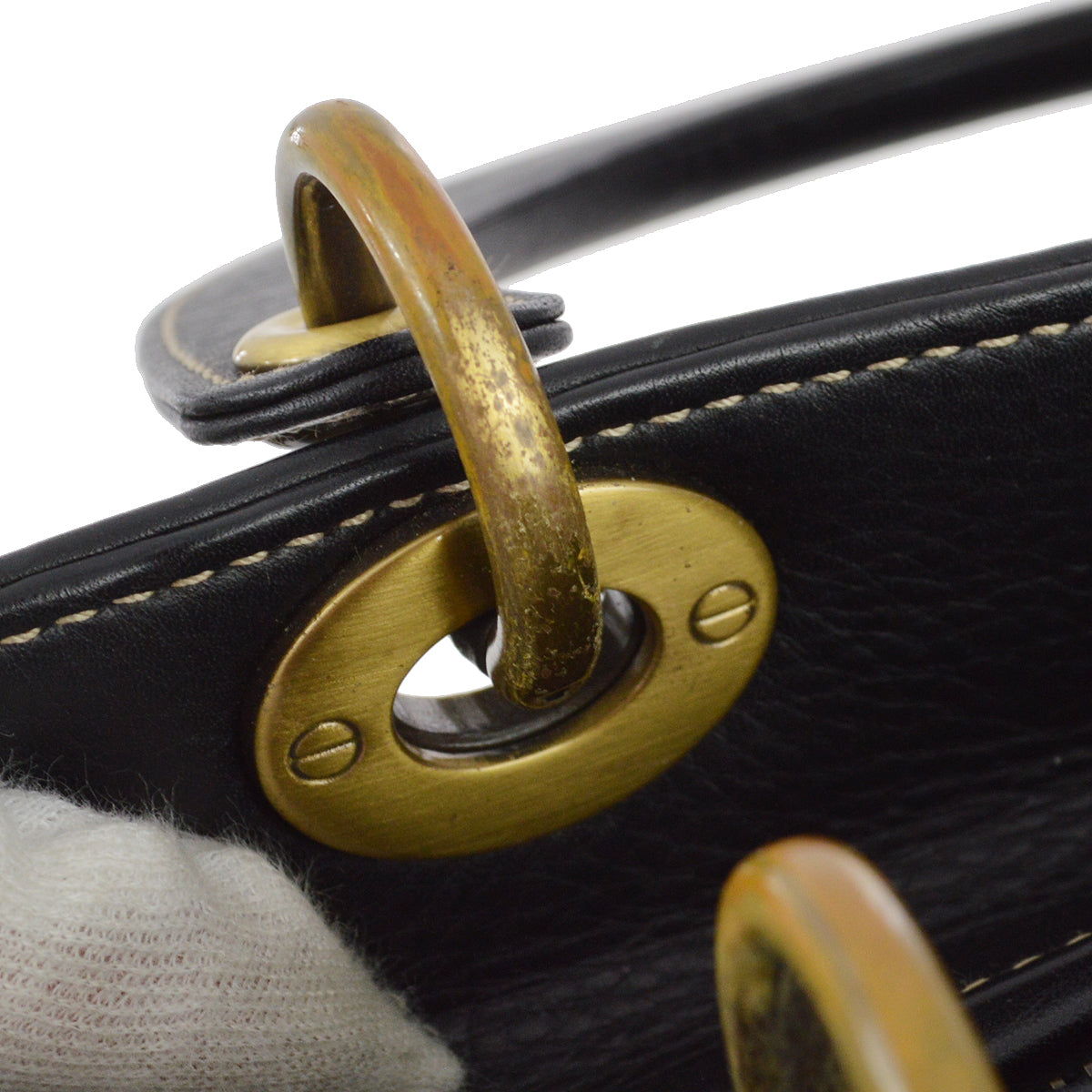Christian Dior 2002 Black Calfskin Large Lady Dior Bag