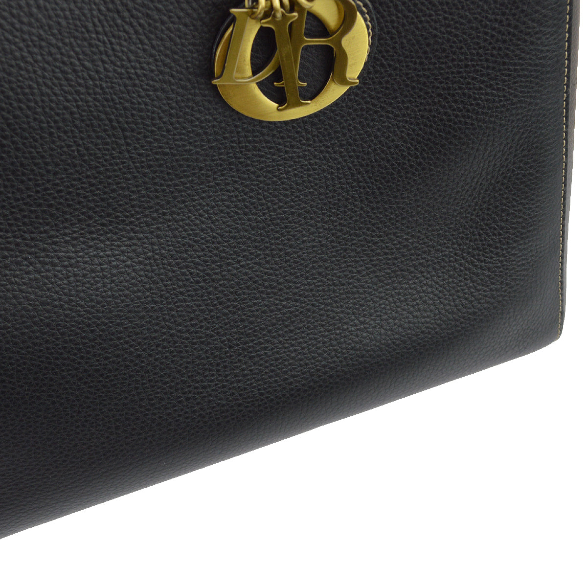 Christian Dior 2002 Black Calfskin Large Lady Dior Bag