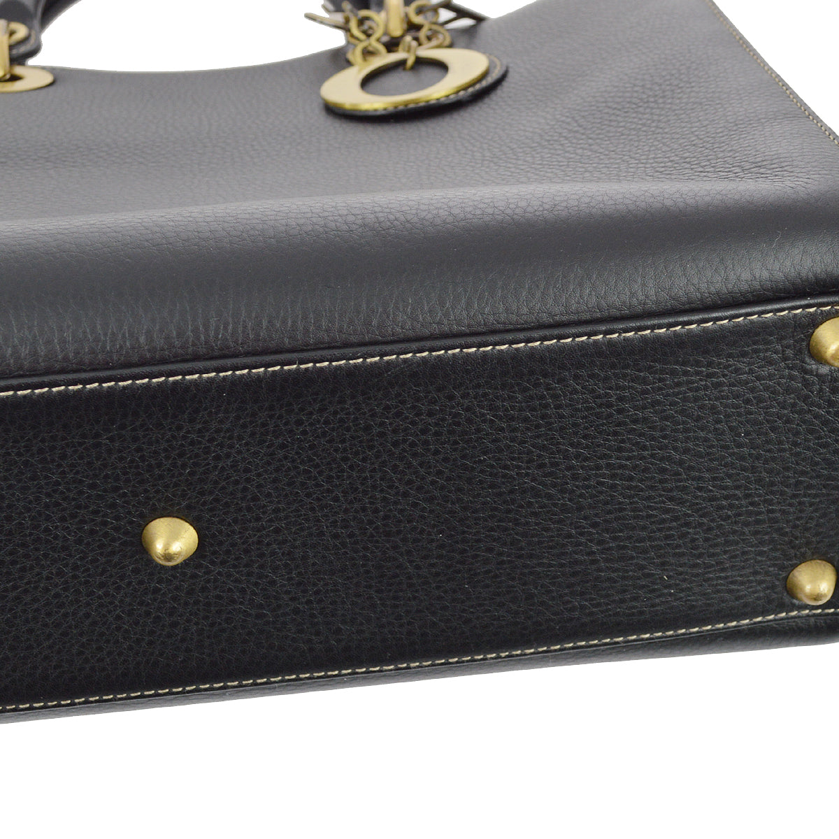 Christian Dior 2002 Black Calfskin Large Lady Dior Bag