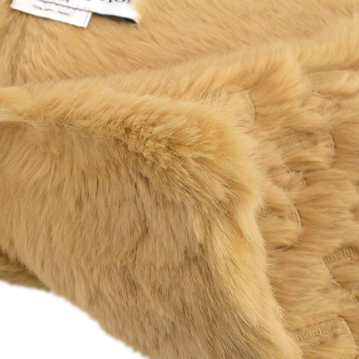 Christian Dior Beige Fur Scarf Stole Small Good