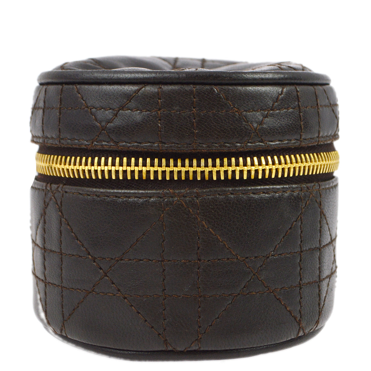 Christian Dior 2006 Brown Calfskin Cannage Cosmetic Pouch