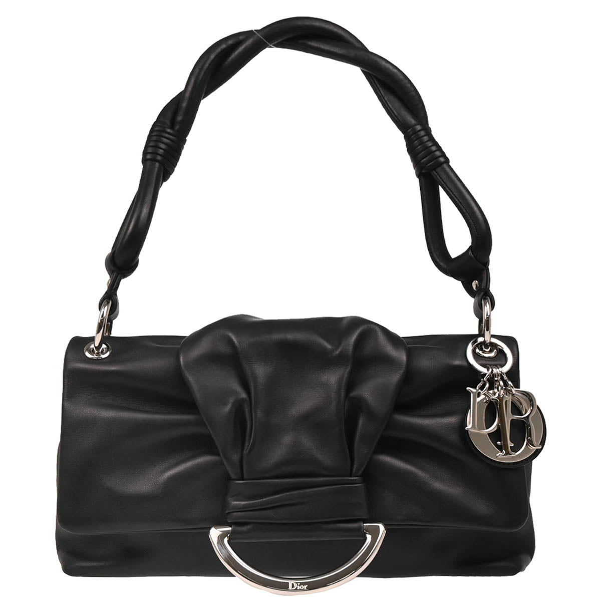Christian Dior 2009 Black Leather Demi Lune Handbag
