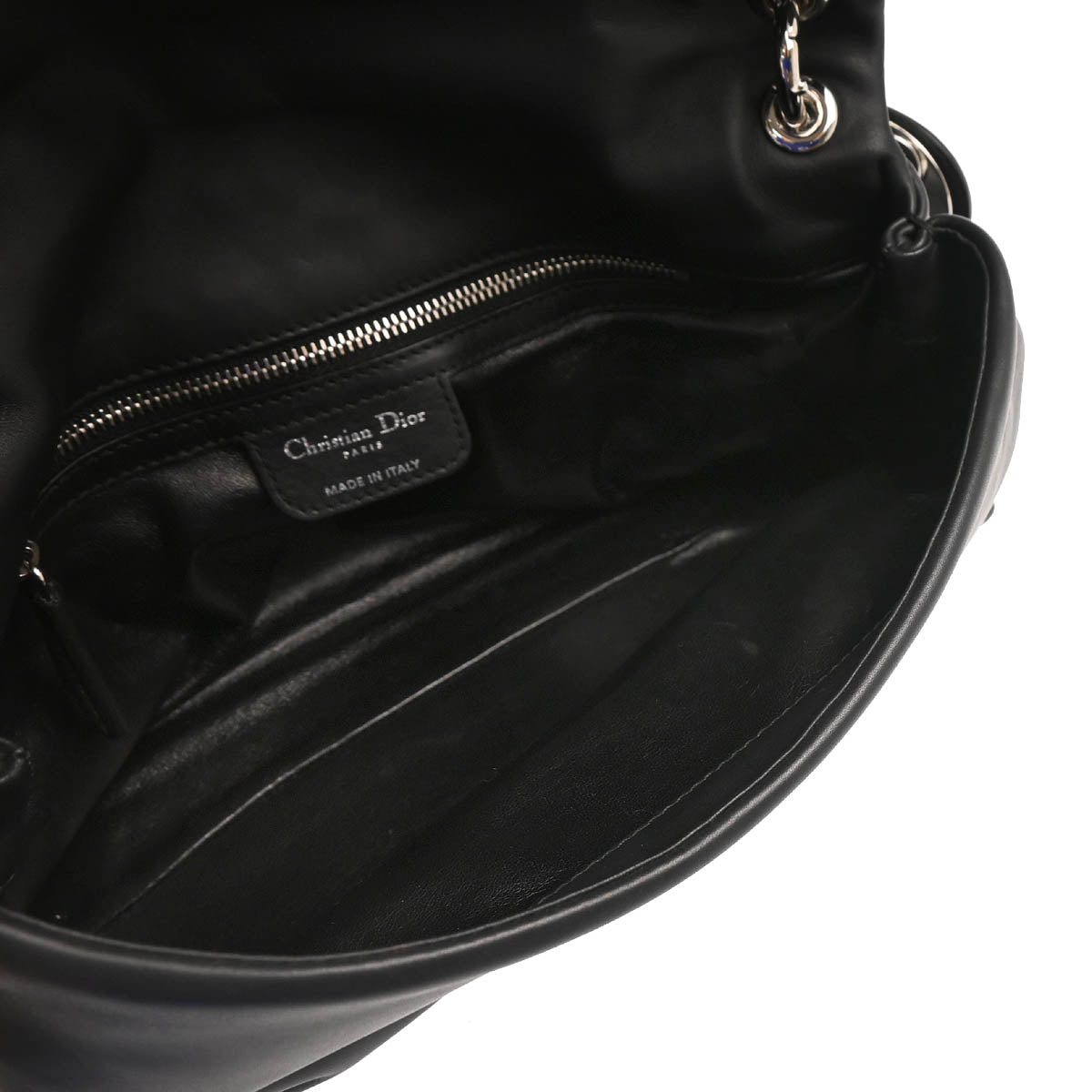 Christian Dior 2009 Black Leather Demi Lune Handbag