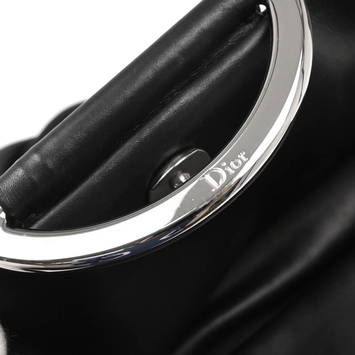 Christian Dior 2009 Black Leather Demi Lune Handbag