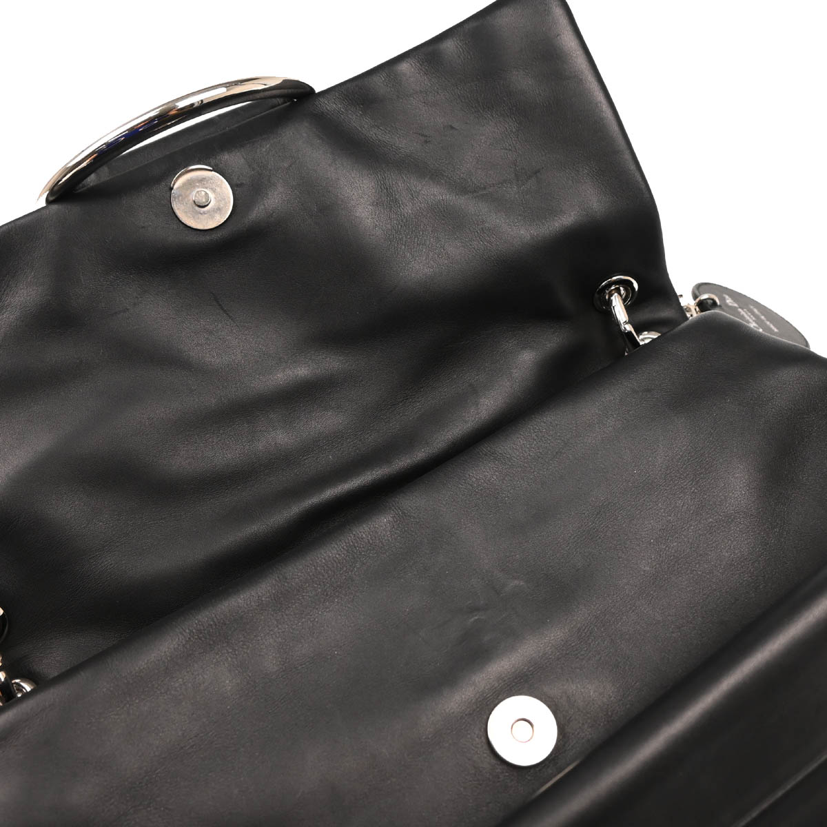 Christian Dior 2009 Black Leather Demi Lune Handbag