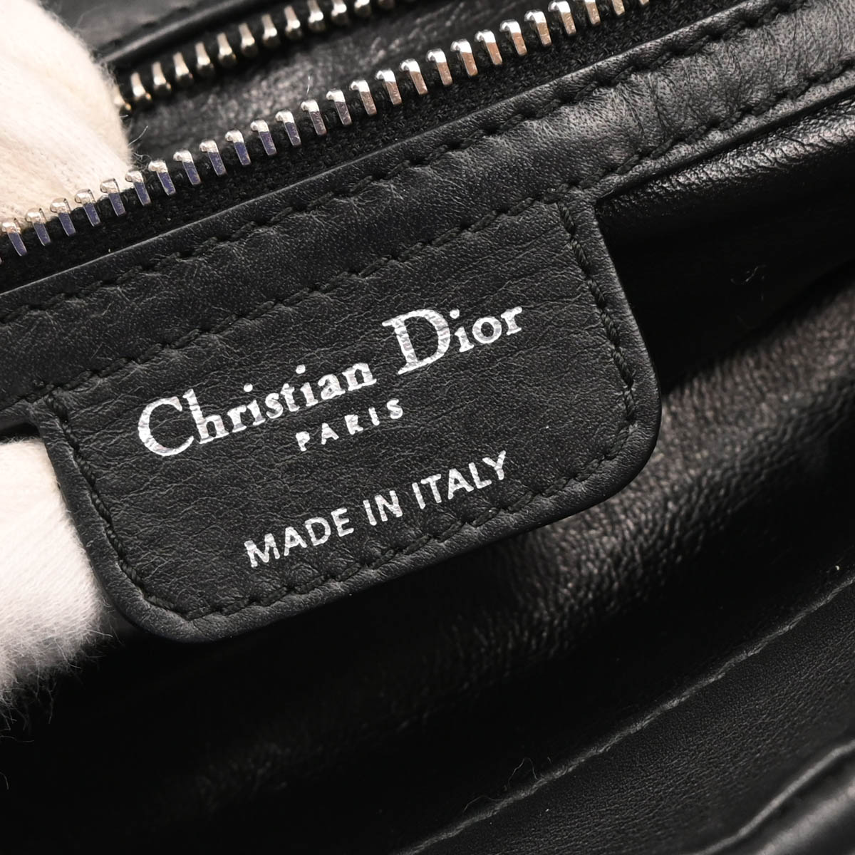 Christian Dior 2009 Black Leather Demi Lune Handbag