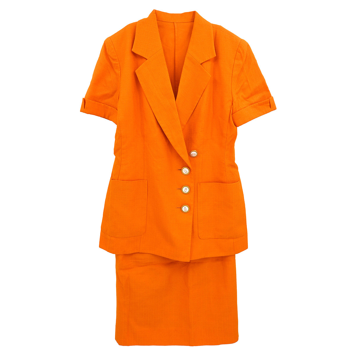 Christian Dior Setup Suit Jacket Skirt Orange #13