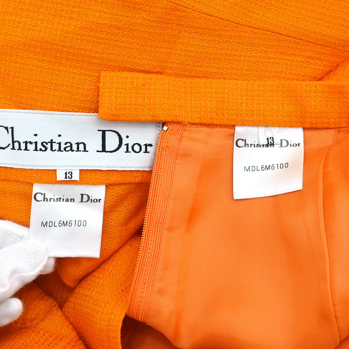 Christian Dior Setup Suit Jacket Skirt Orange #13