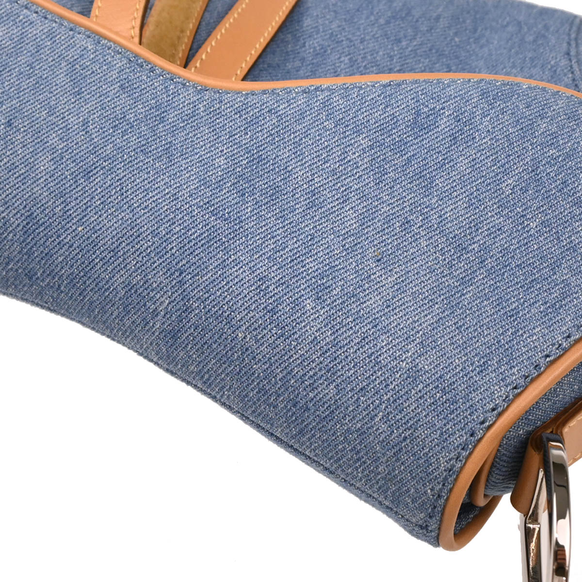 Christian Dior 2002 Light Blue Denim Saddle Handbag