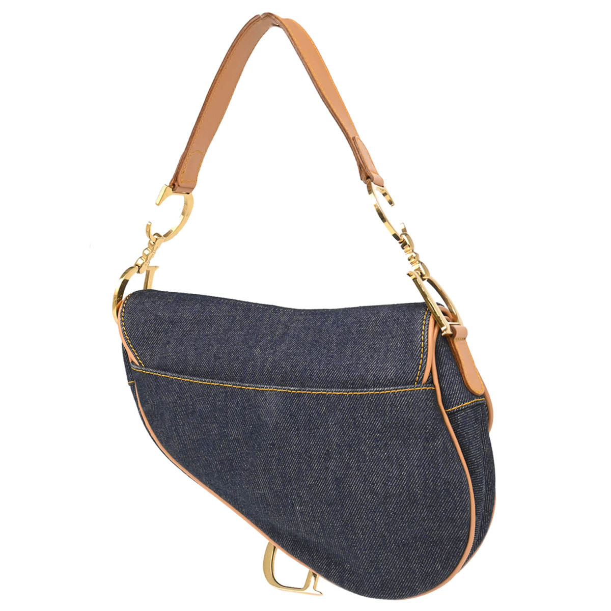 Christian Dior 2000 Navy Denim Saddle Handbag