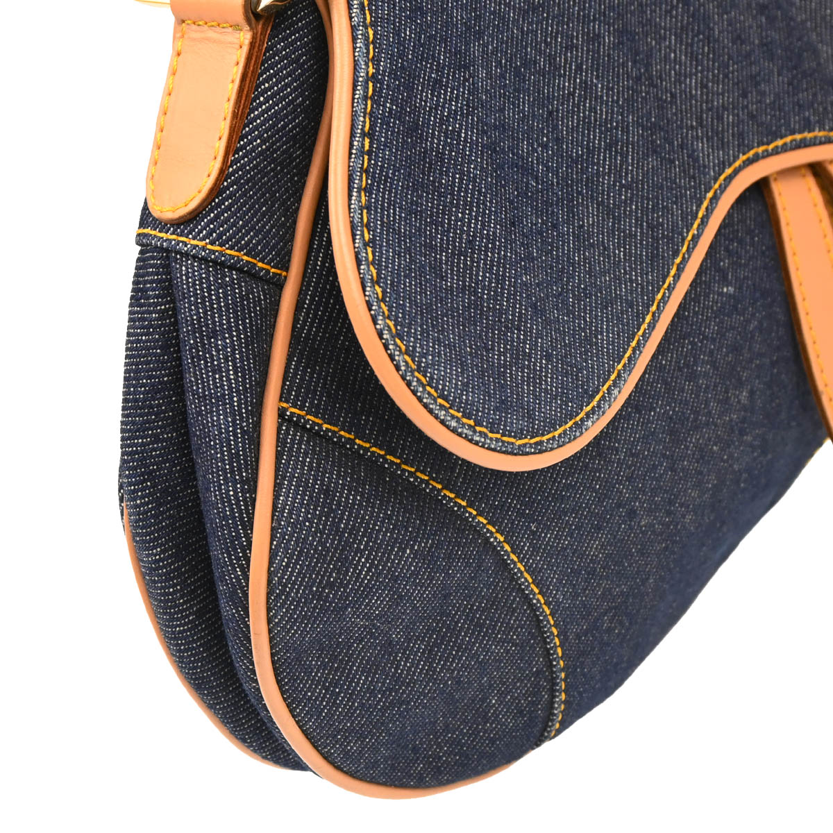 Christian Dior 2000 Navy Denim Saddle Handbag
