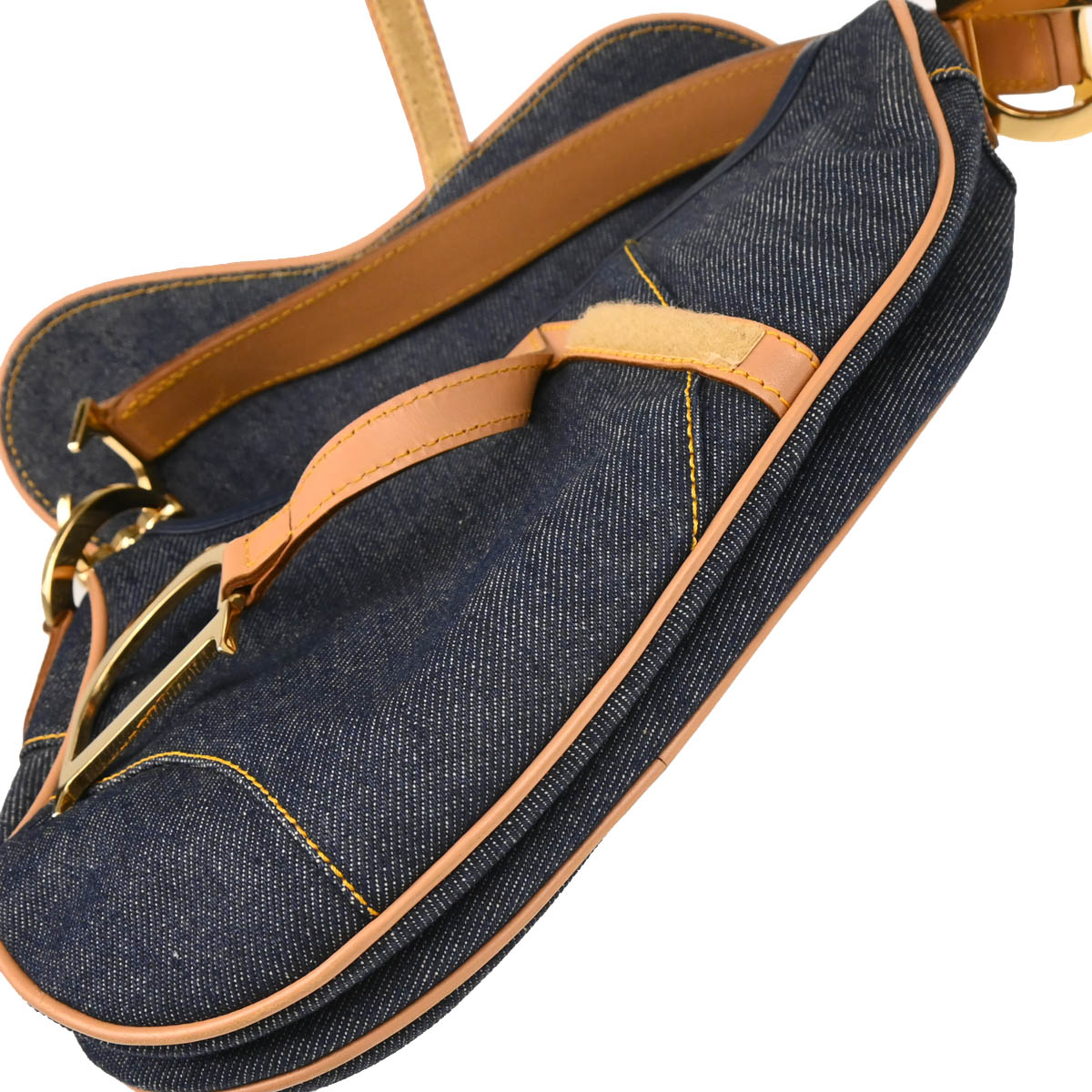Christian Dior 2000 Navy Denim Saddle Handbag