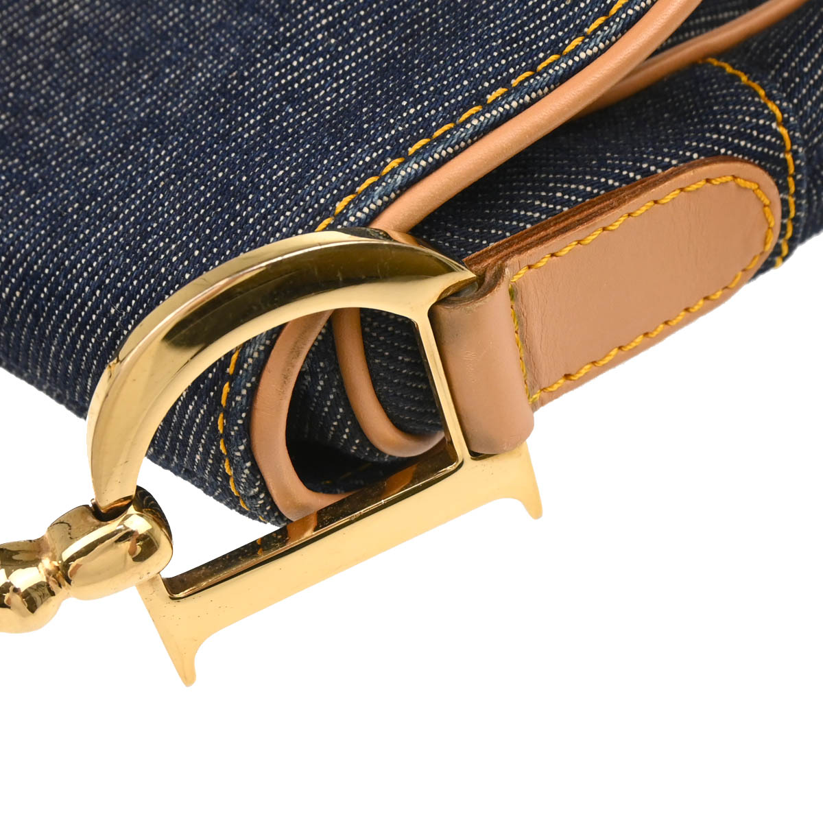 Christian Dior 2000 Navy Denim Saddle Handbag