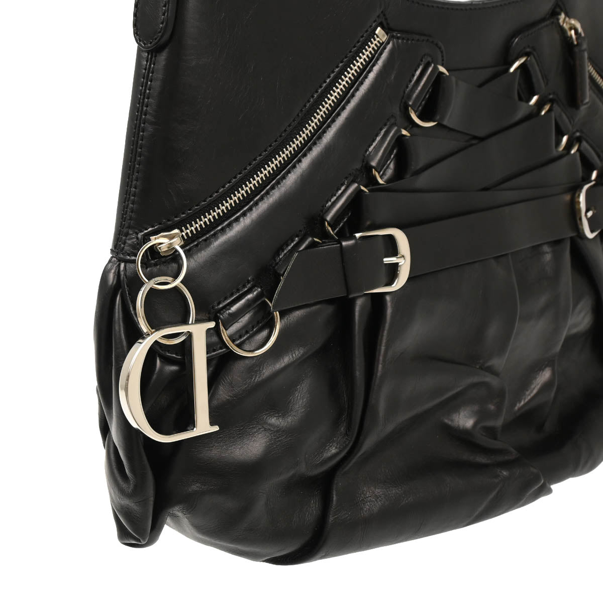 Christian Dior 2004 Black Leather Handbag