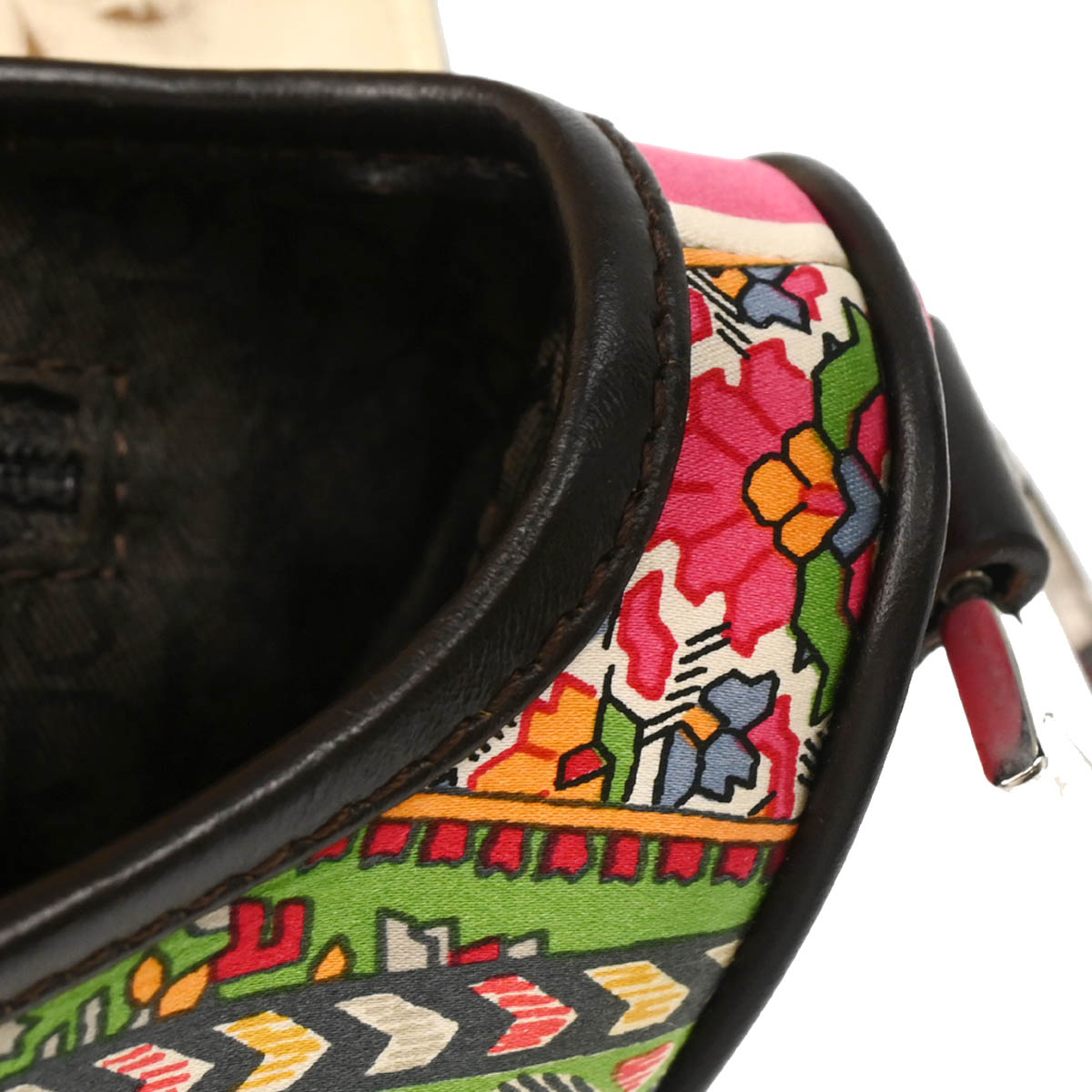 Christian Dior 2003 White Pink Green Satin Saddle Handbag