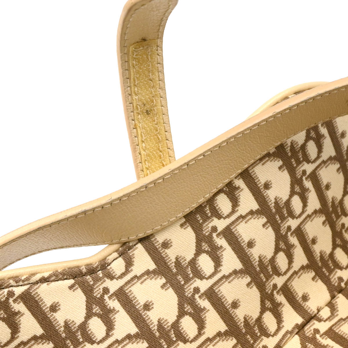 Christian Dior 2004 Beige Canvas Saddle Handbag