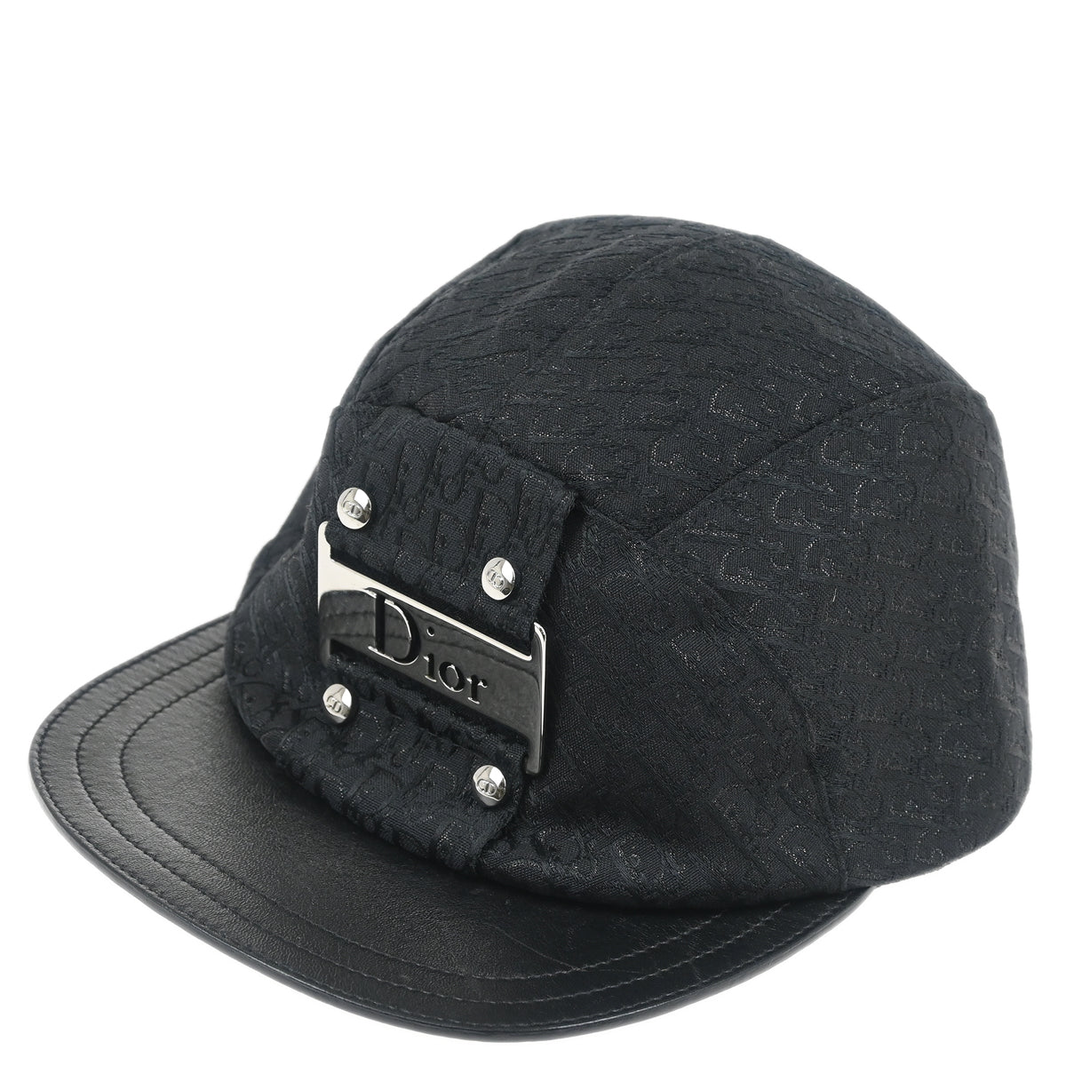 Christian Dior Black Trotter Street Chic Cap Hat #58 Small Good
