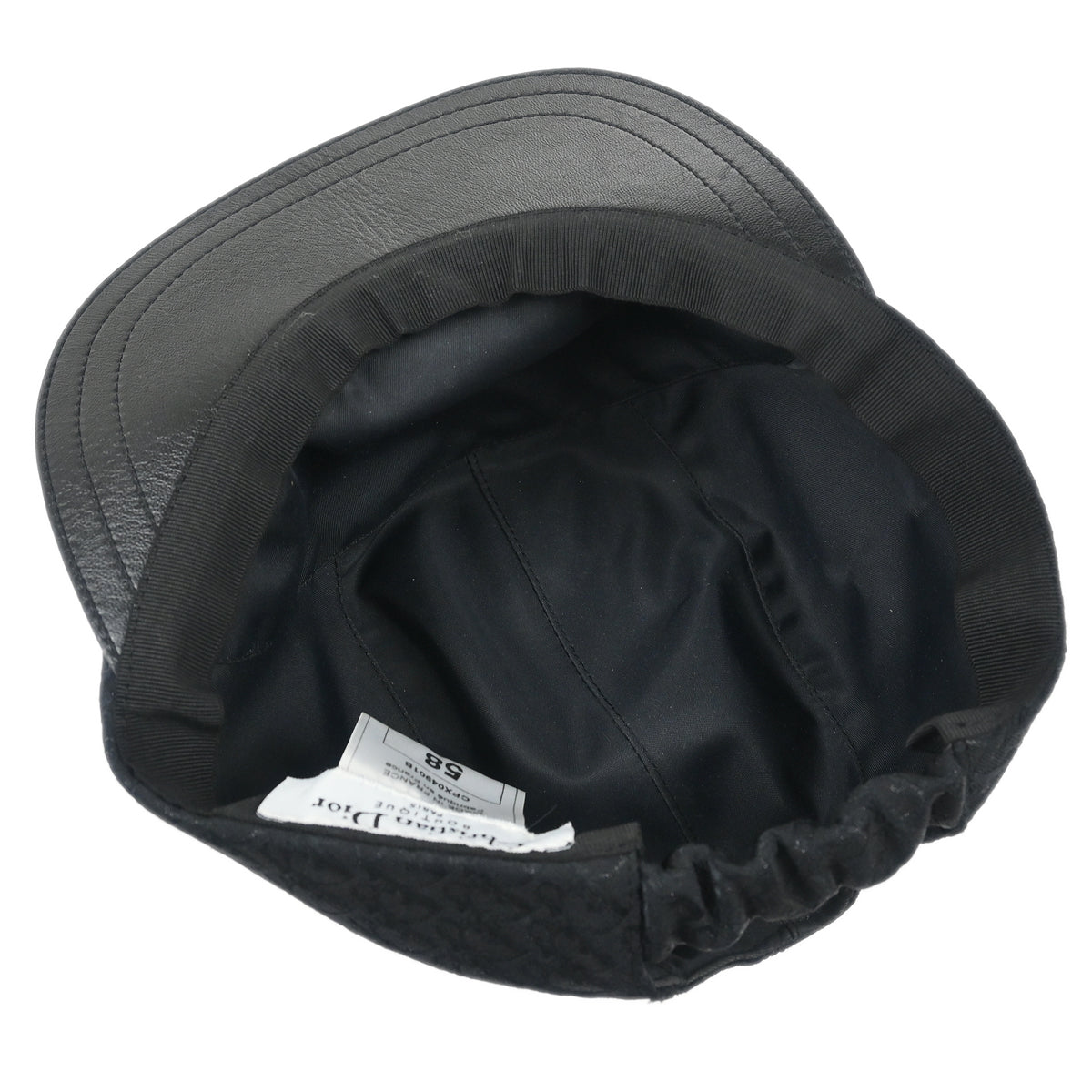Christian Dior Black Trotter Street Chic Cap Hat #58 Small Good