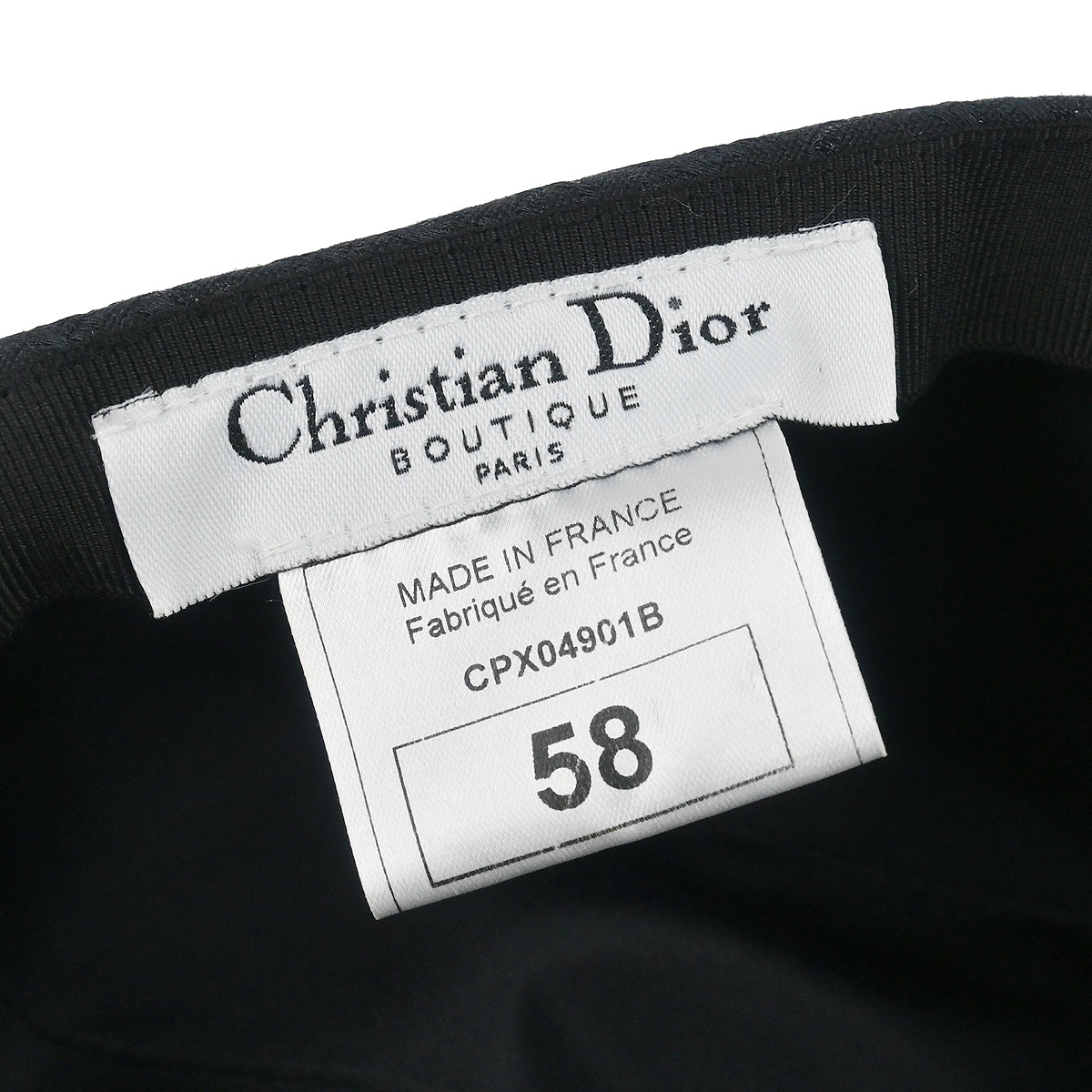 Christian Dior Black Trotter Street Chic Cap Hat #58 Small Good