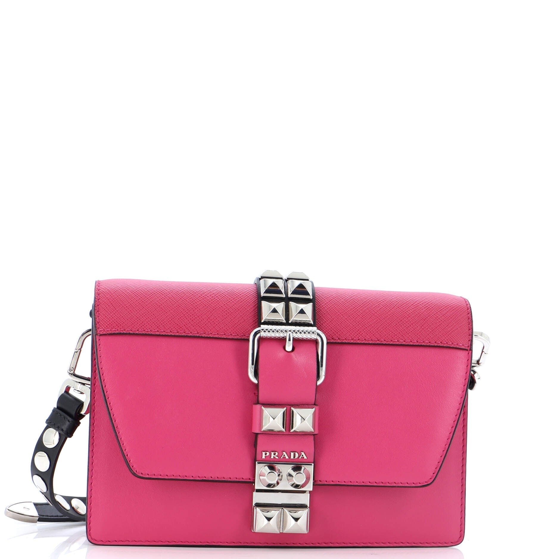 PRADA Elektra Shoulder Bag Studded Leather Small