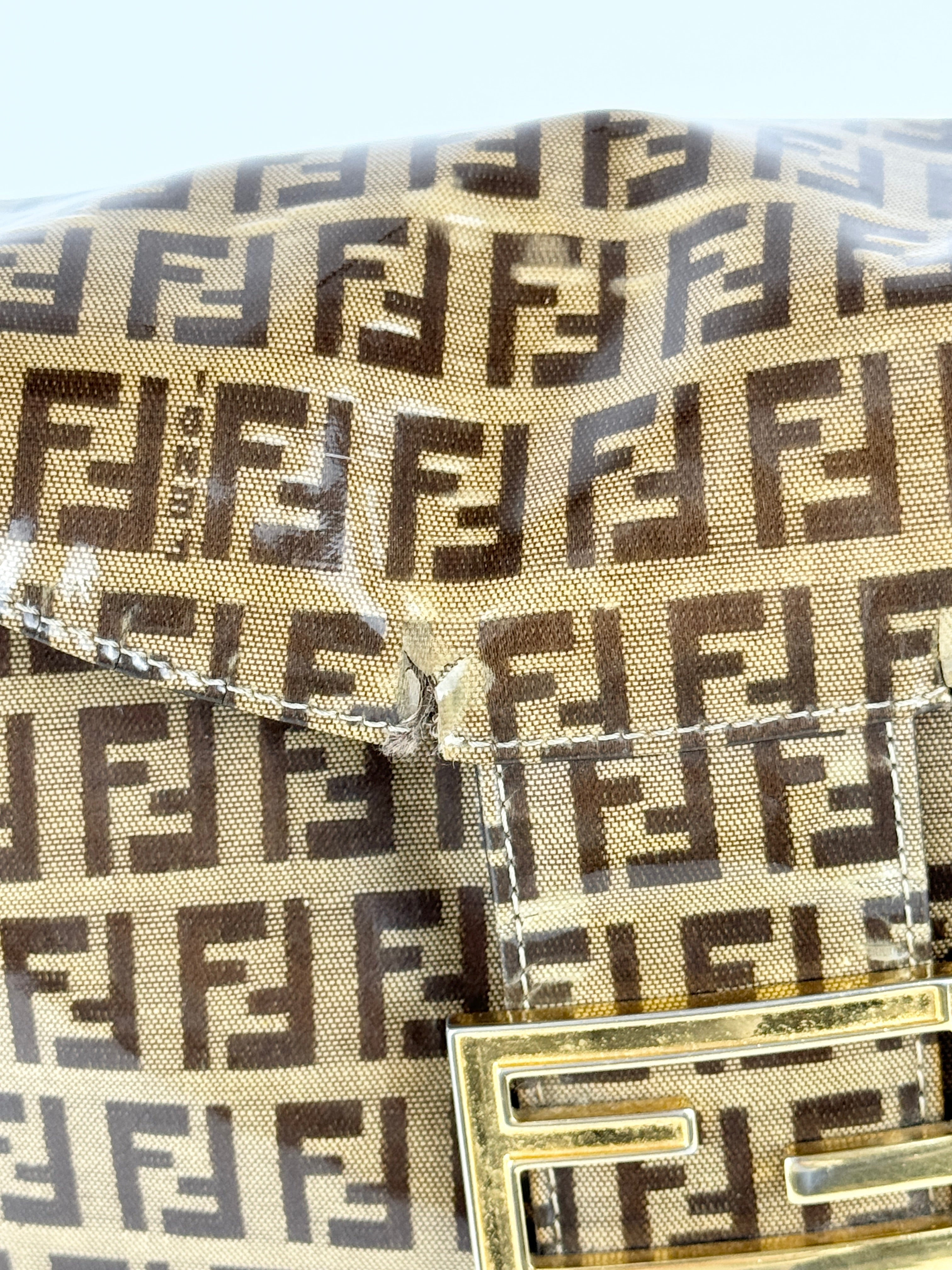 Vintage Fendi Zucca Mamma Baguette Shoulder Bag