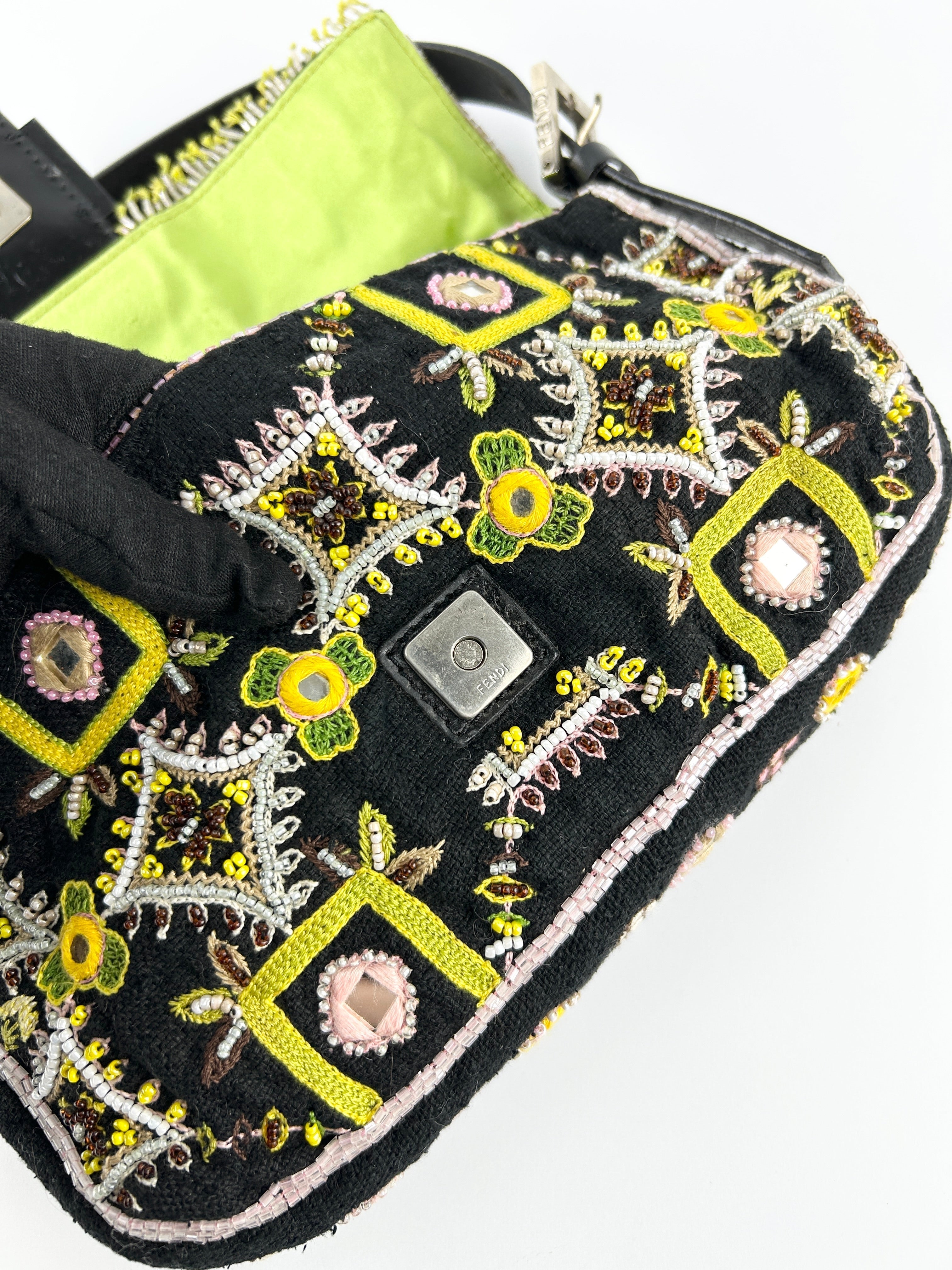 Vintage Fendi Beaded Baguette Shoulder Bag