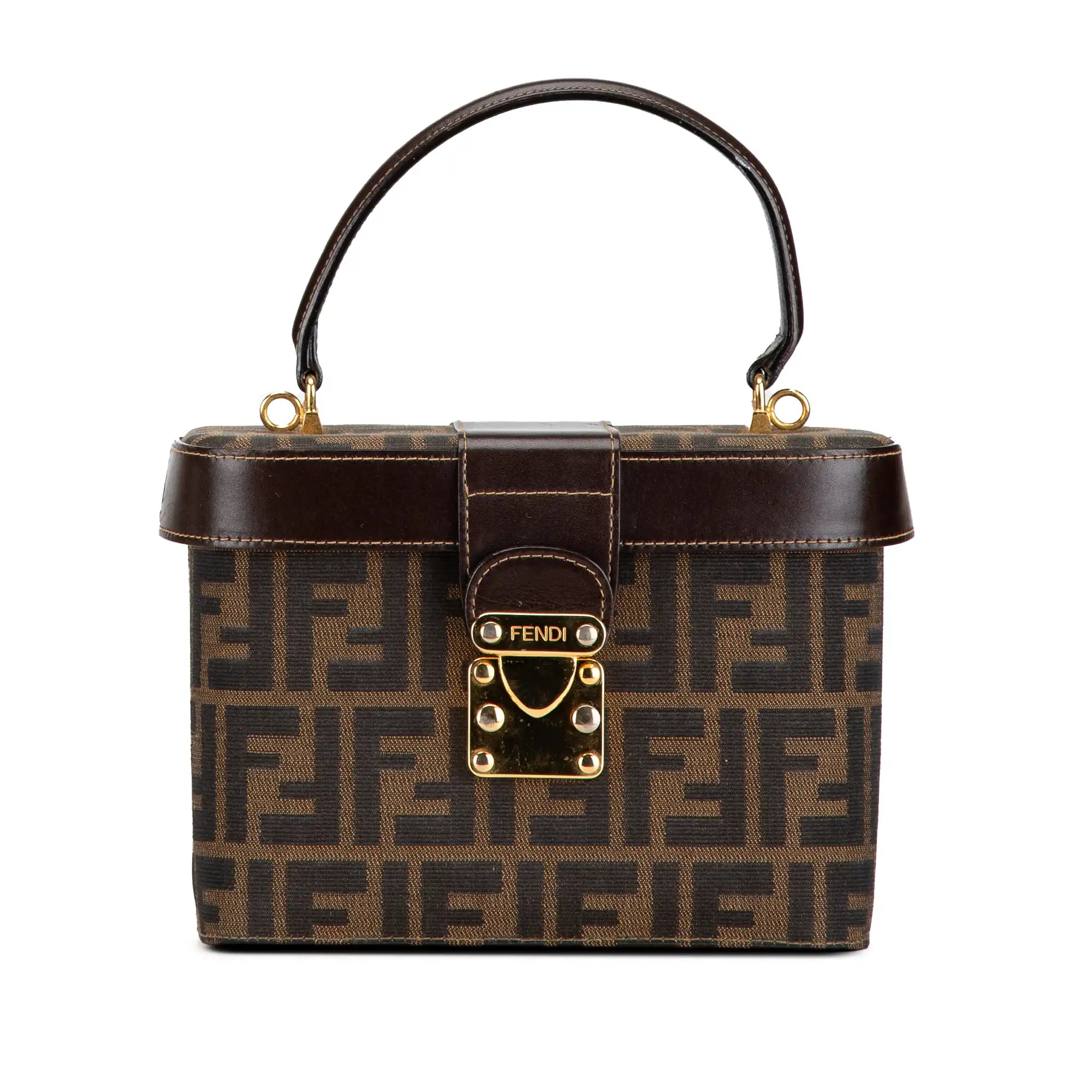 Brown Fendi Zucca Canvas Vanity Bag Satchel
