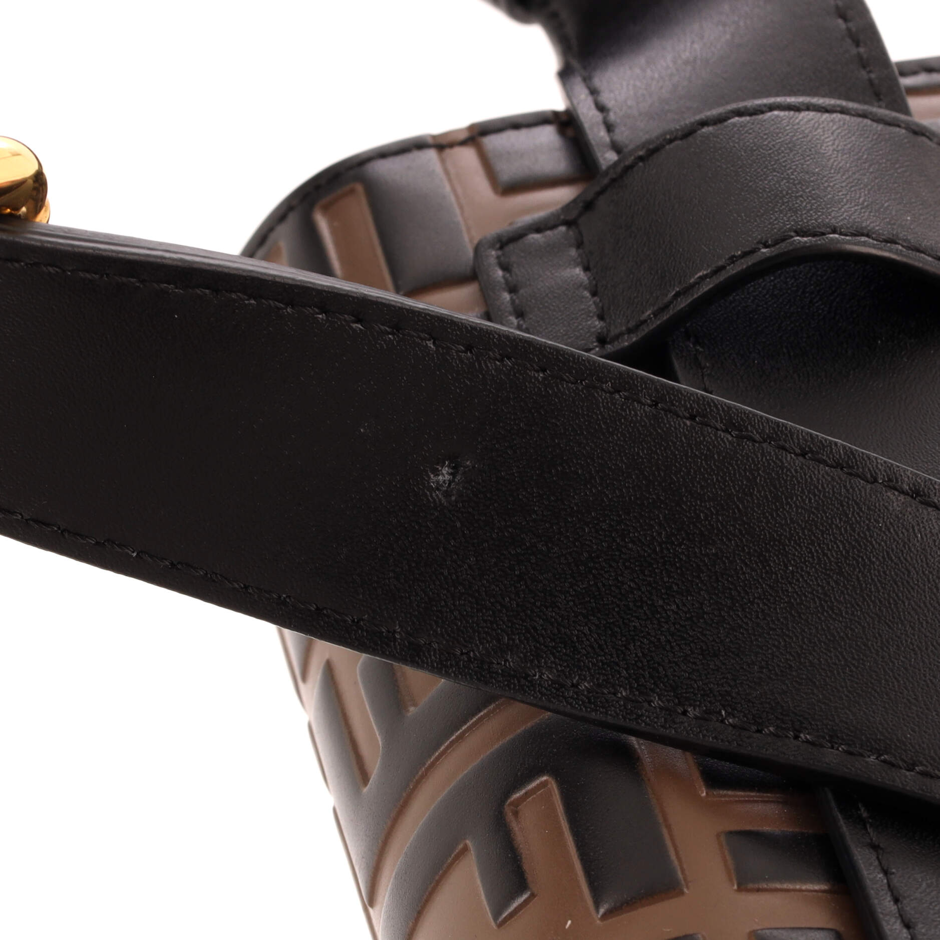 F is Fendi Convertible Belt Bag Leather with Zucca Embossed Detail