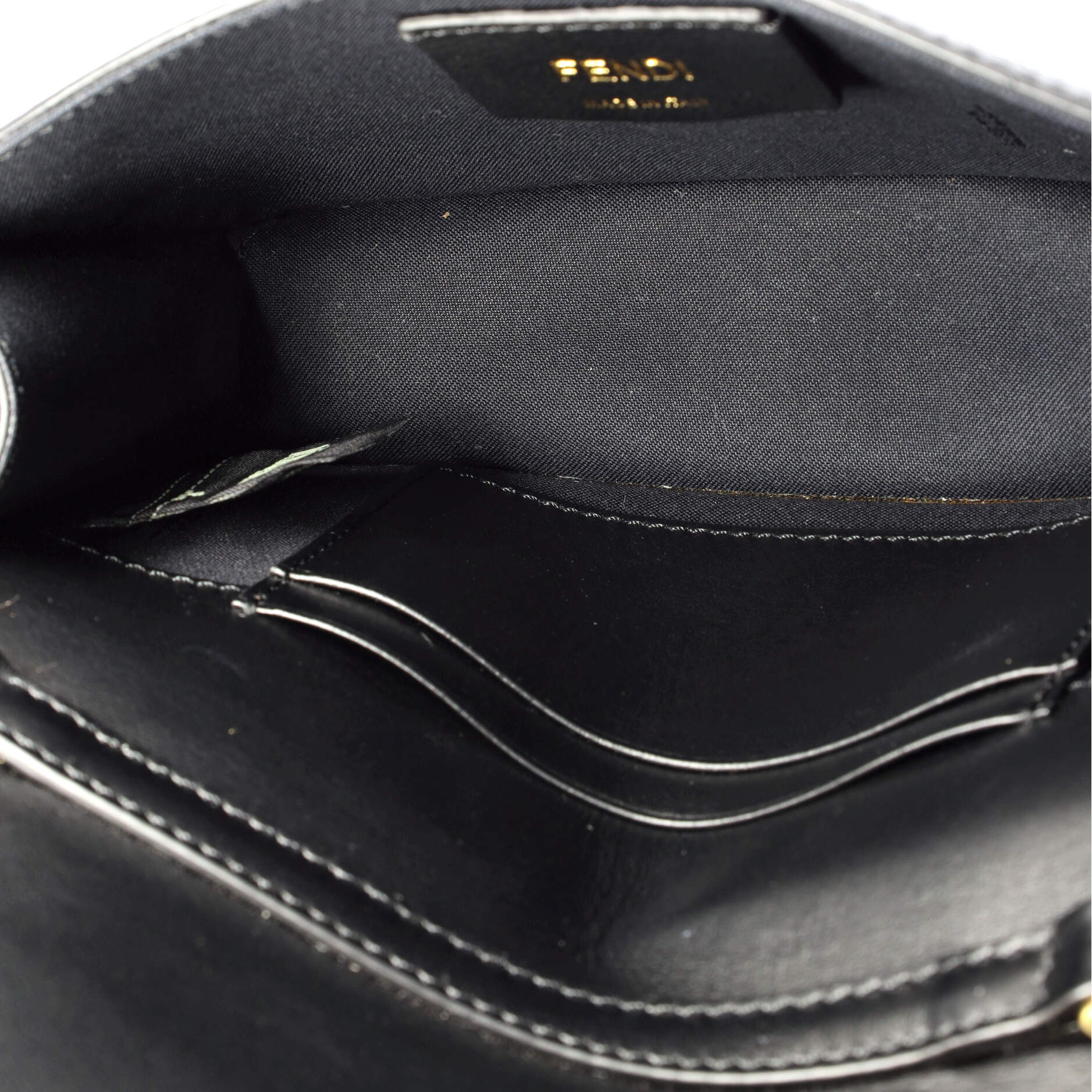 F is Fendi Convertible Belt Bag Leather with Zucca Embossed Detail