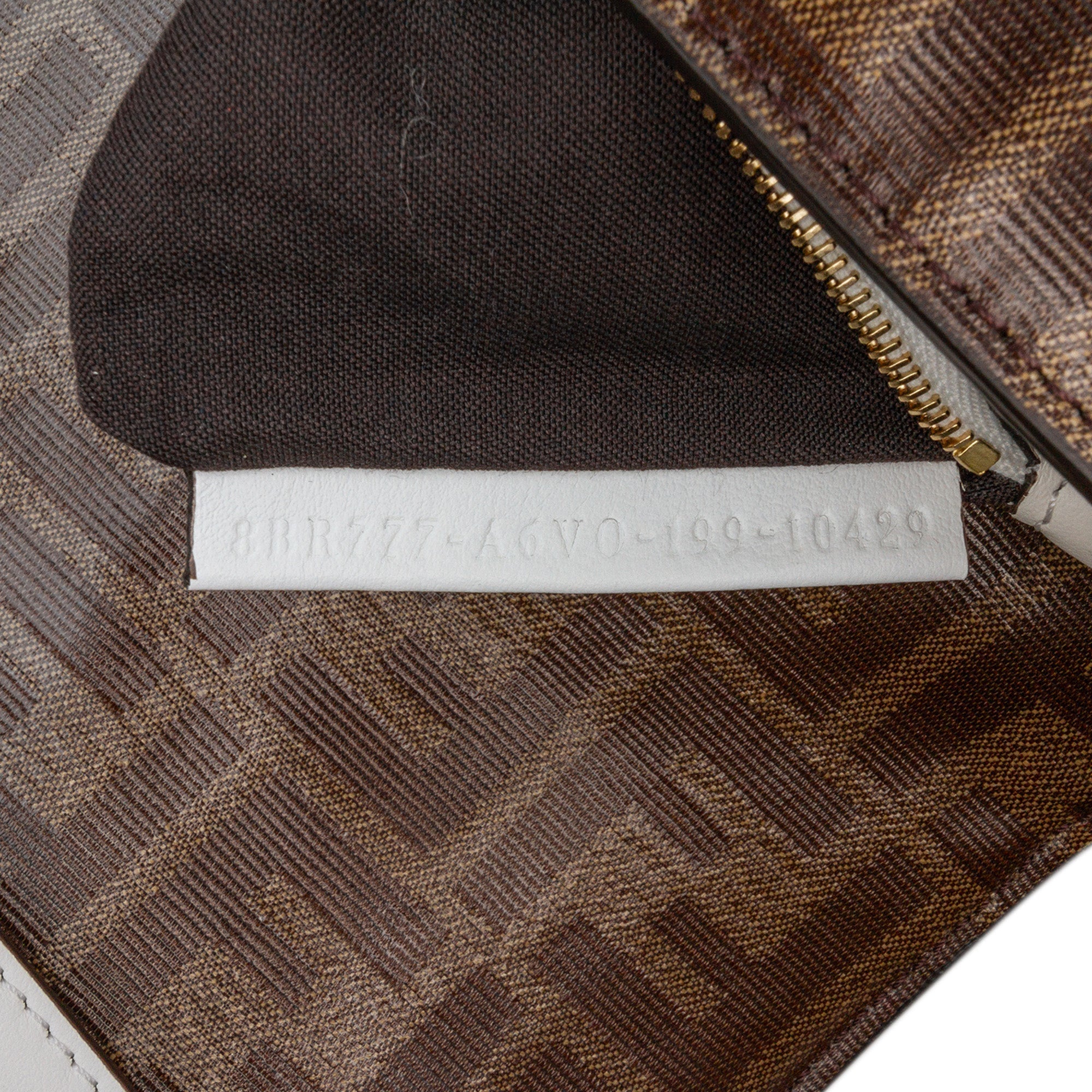 Brown Fendi Zucca Glazed Fabric Cage Baguette Satchel