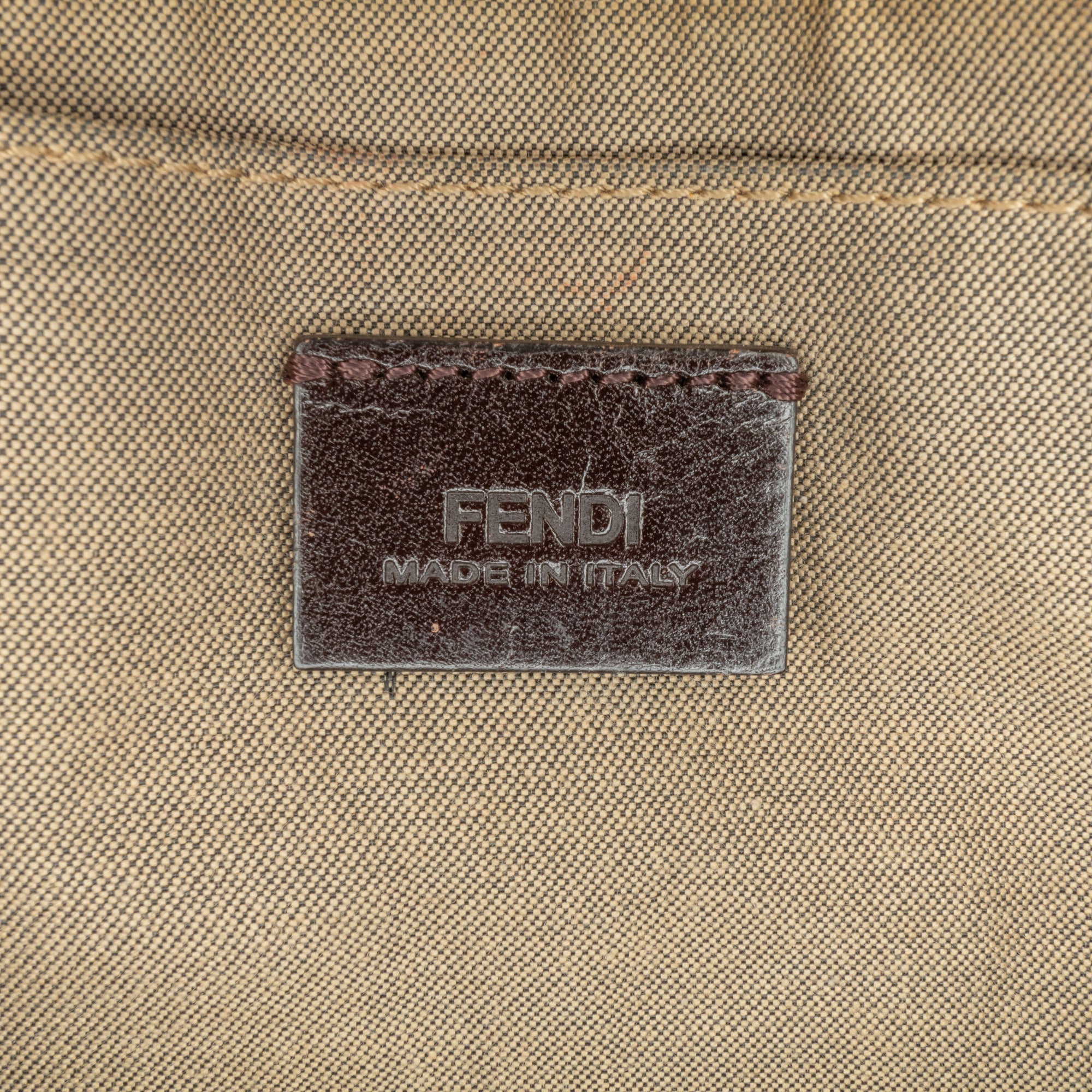 Beige Fendi Multicolor Zucchino Spalmati Chain Pochette Shoulder Bag