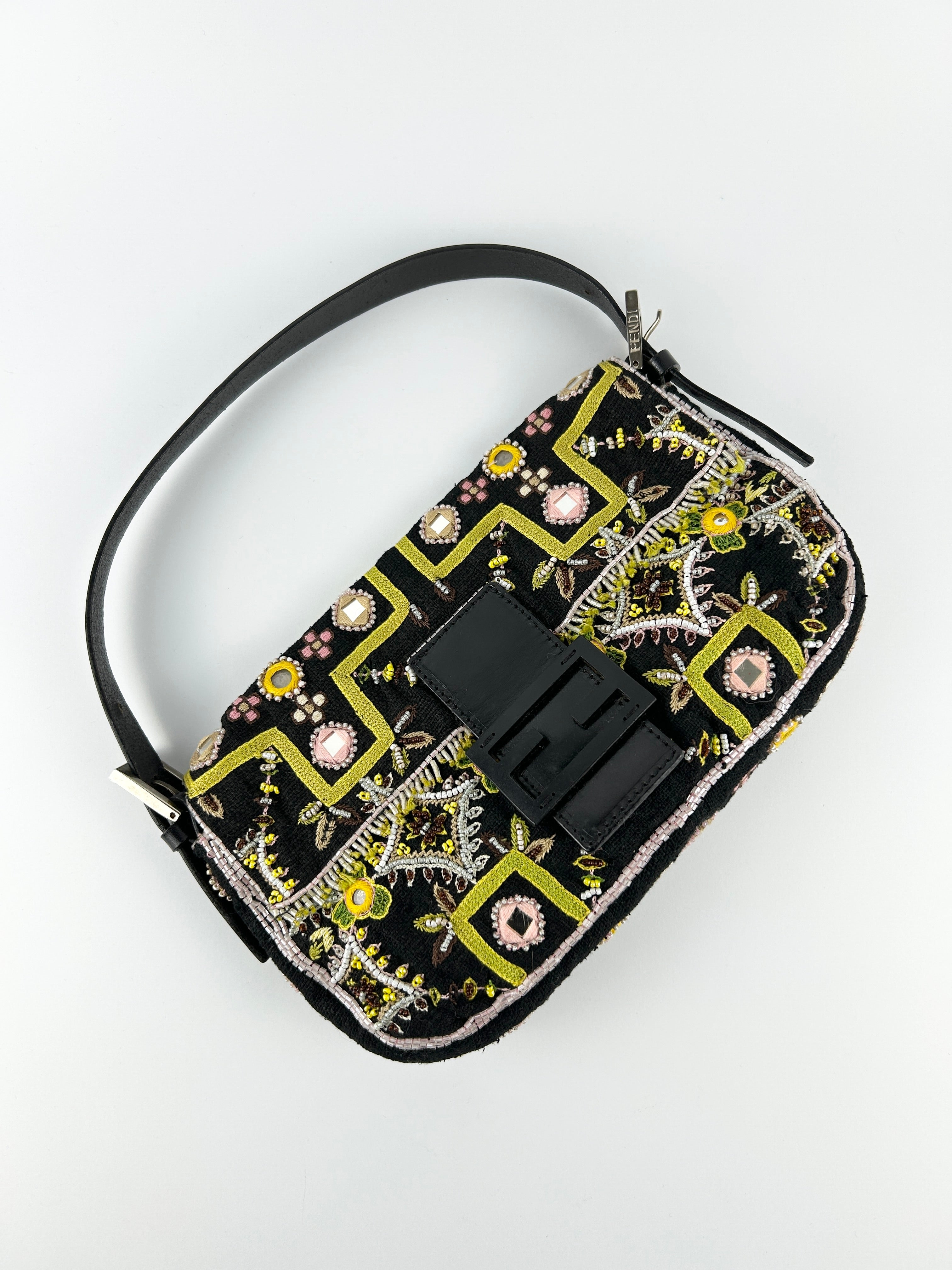 Vintage Fendi Beaded Baguette Shoulder Bag