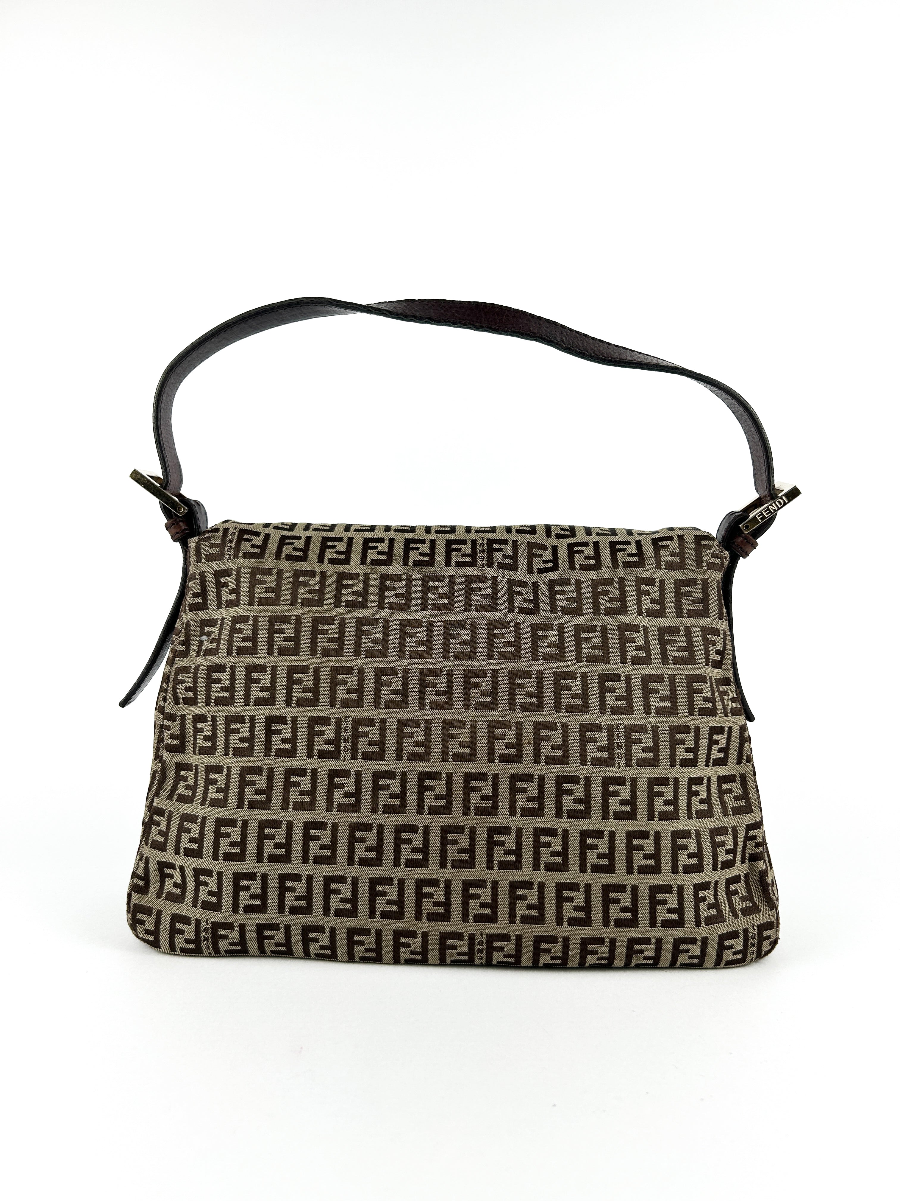 Vintage Fendi Zucca Mamma Baguette Shoulder Bag
