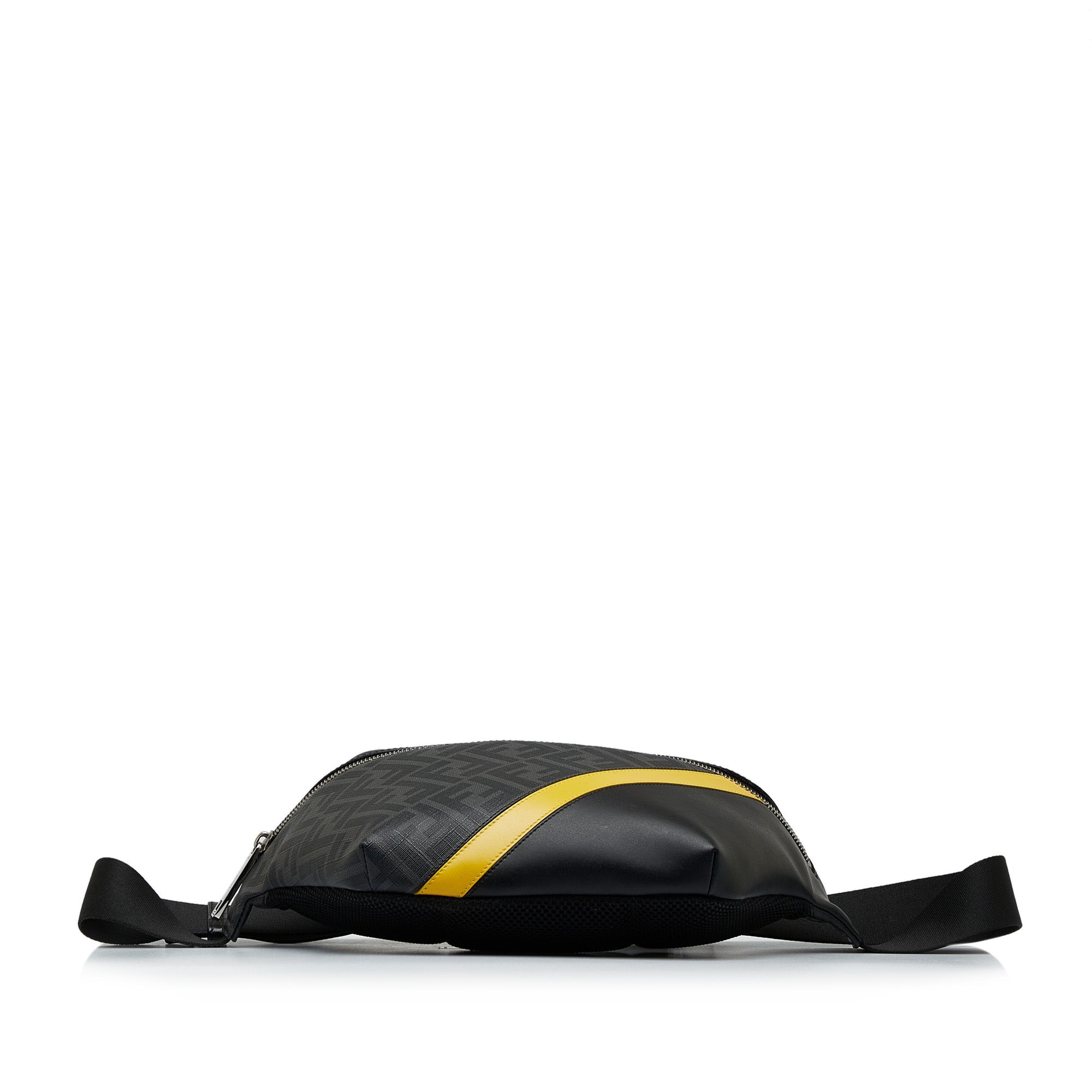 Black Fendi Zucca FF 1974 Diagonal Belt Bag